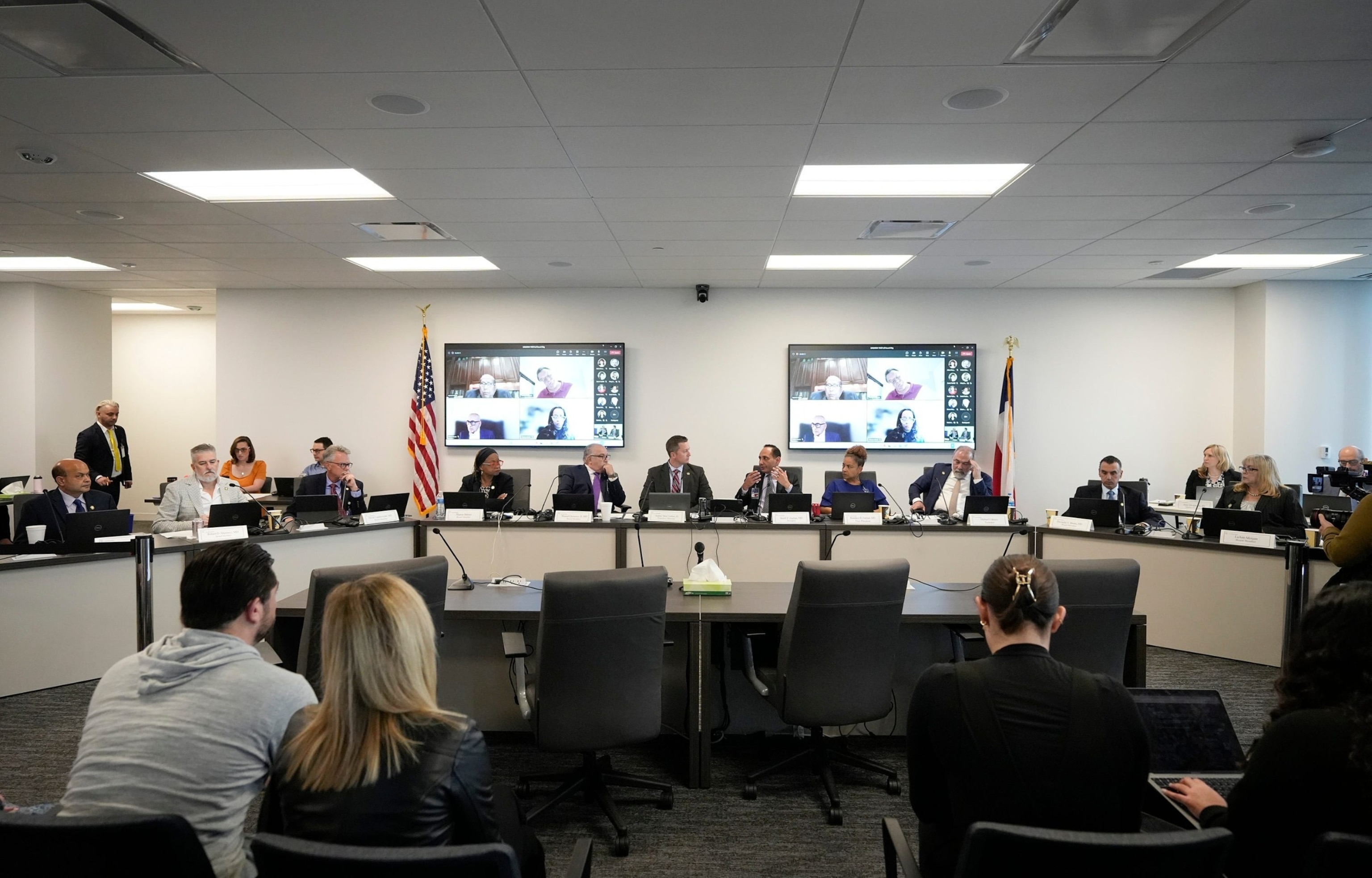 PHOTO: The Texas Medical Board discusses guidance around physicians for medical exceptions to the state's abortion ban laws at the George H.W. Bush State Office Building, March 22, 2024.