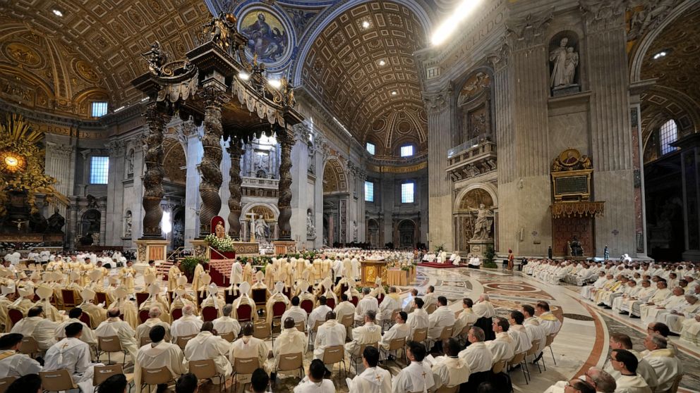 The Vatican Basilica hosts Holy Thursday service led by Pope.