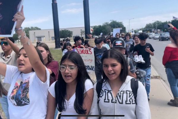 Uvalde students stage a walkout to demonstrate against gun violence