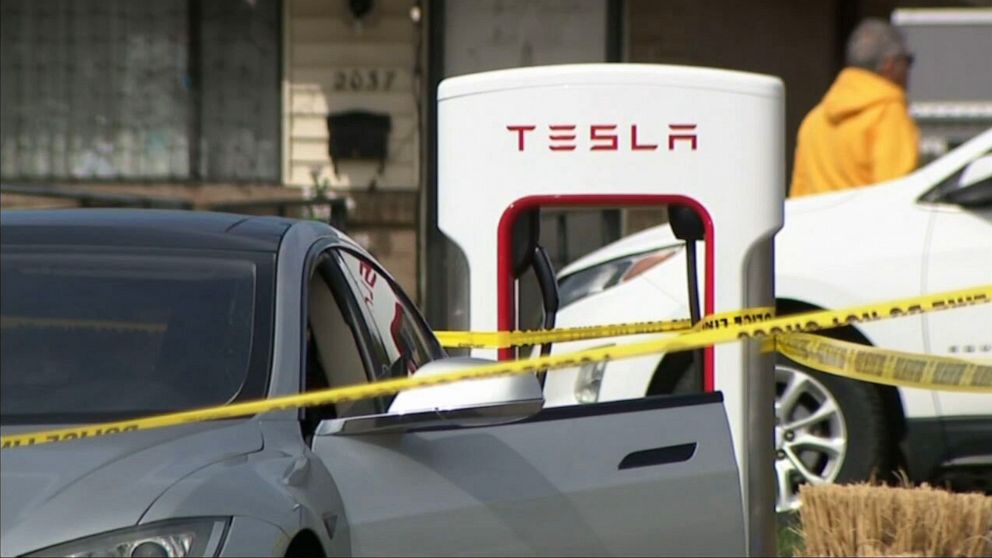 Authorities report that a man was fatally shot during an altercation at a Tesla charging station.