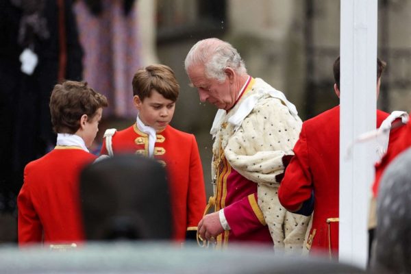 "Prince William and Kate's children, George, Charlotte, and Louis, make a royal appearance at the coronation ceremony"