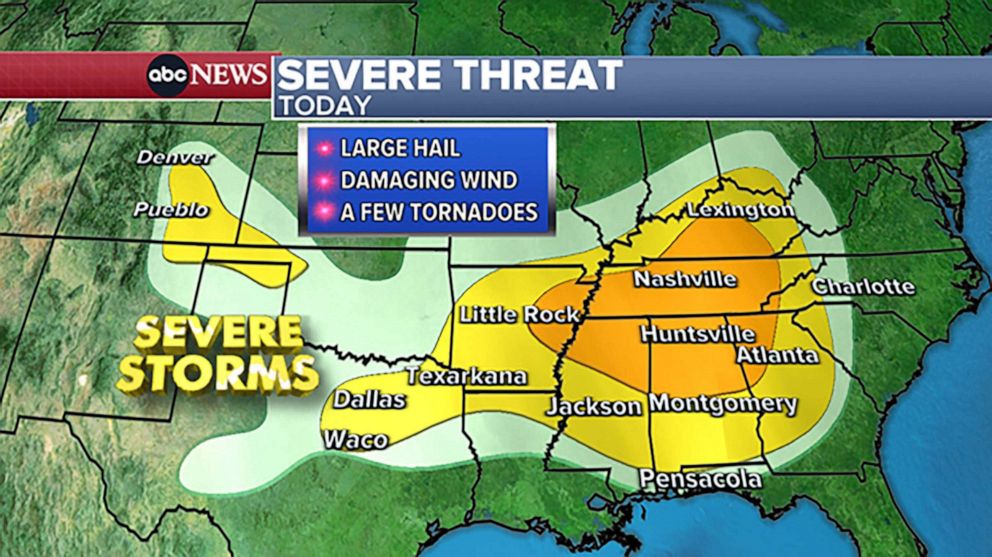 Over 40 Million Americans from Colorado to Georgia Face Severe Storm Threat