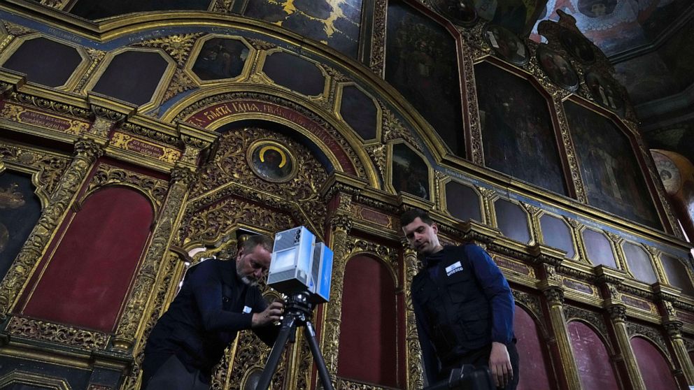 Preserving Ukraine's Historical Sites Amid War: UN-Backed Team Utilizes High-Tech Laser Gear for Scanning