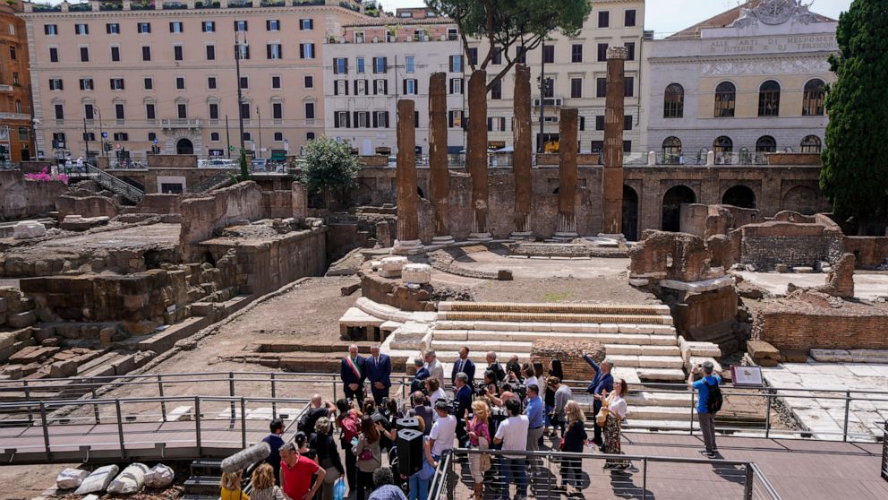 Tourists can now visit an ancient Roman temple complex featuring the ruins of the building where Caesar was stabbed.