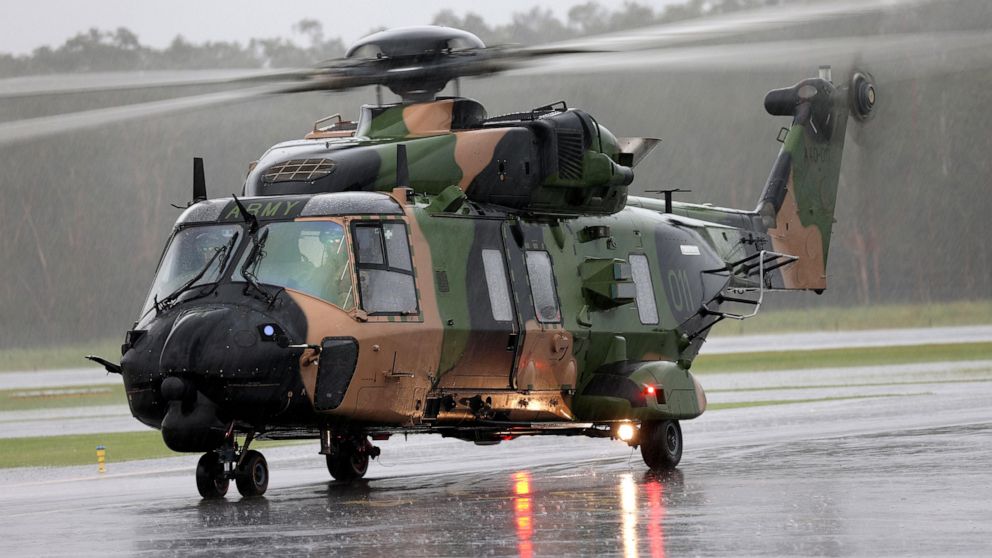 Four air crew members reported missing following the emergency landing of an Australian army helicopter off the Queensland coast