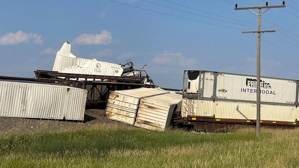 Freight Spill in Northern Montana Following Train Derailment, Hazmat Car Remains Intact