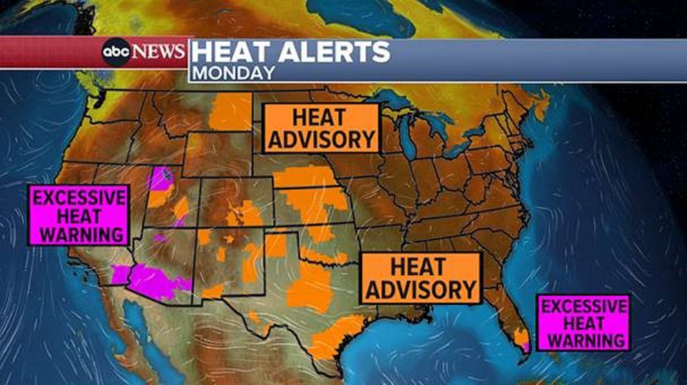 Latest forecast: US heat wave persists in Southwest and intensifies in Midwest