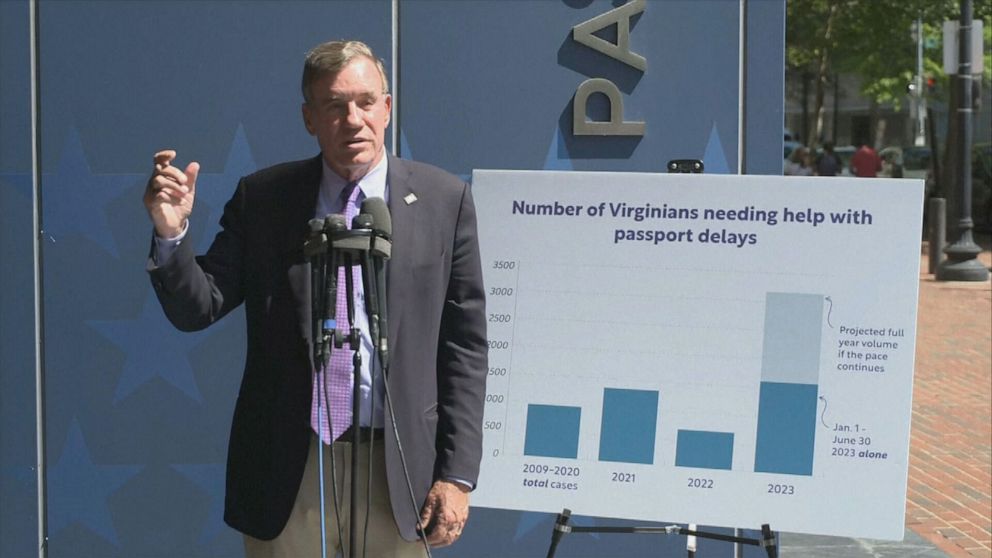 Senator Warner reports that passport requests have reached unprecedented levels, indicating a crisis.