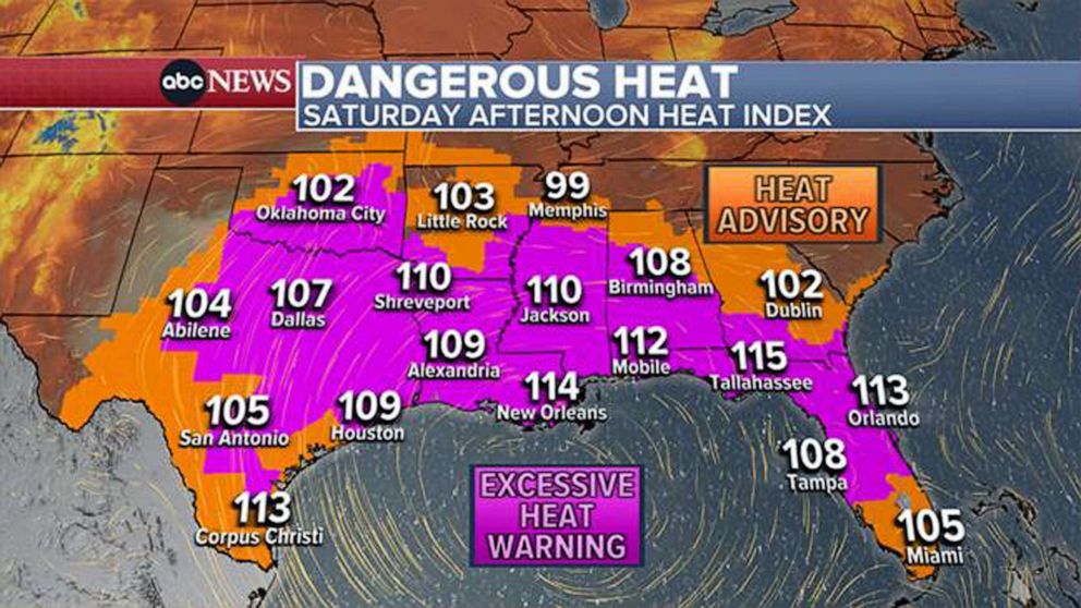 Forecast shows extreme heat impacting one-third of US residents on Sunday