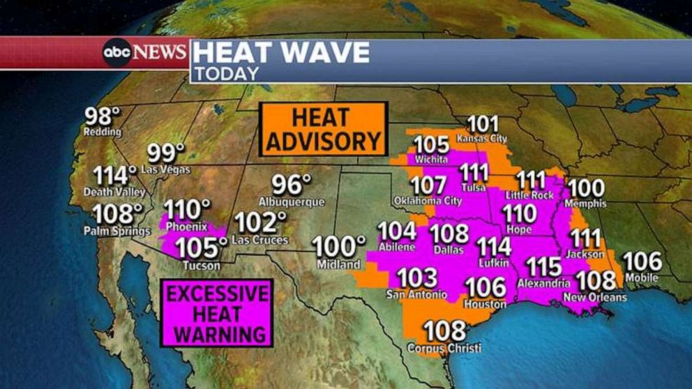 Heat alerts issued for 65 million Americans in the Southern region