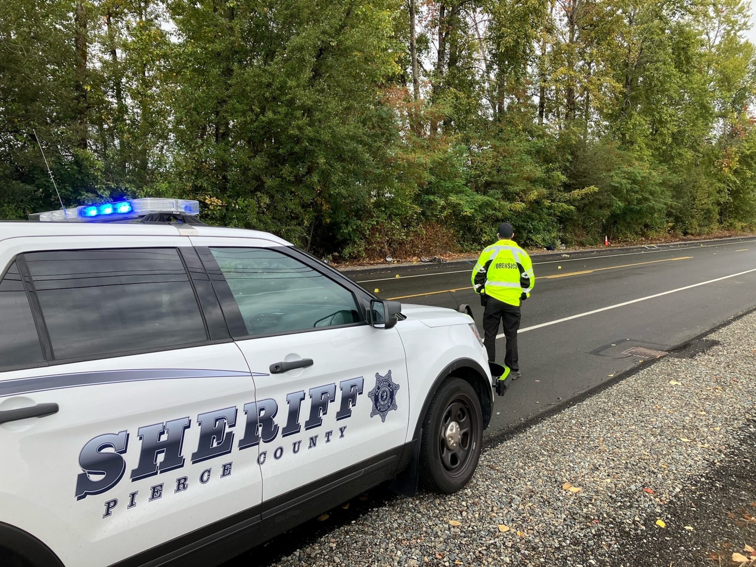 Authorities are searching for a suspect involved in a potentially intentional hit-and-run incident in Tacoma resulting in a fatality.