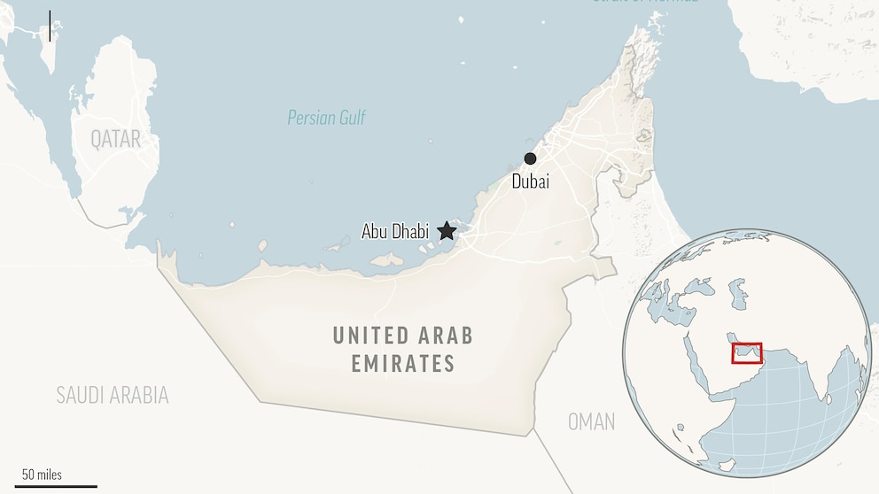 Two pilots missing after a helicopter crash off the coast of the United Arab Emirates