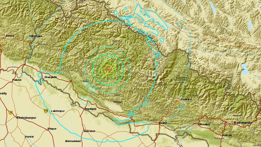 USGS reports a 5.6 magnitude earthquake striking Nepal