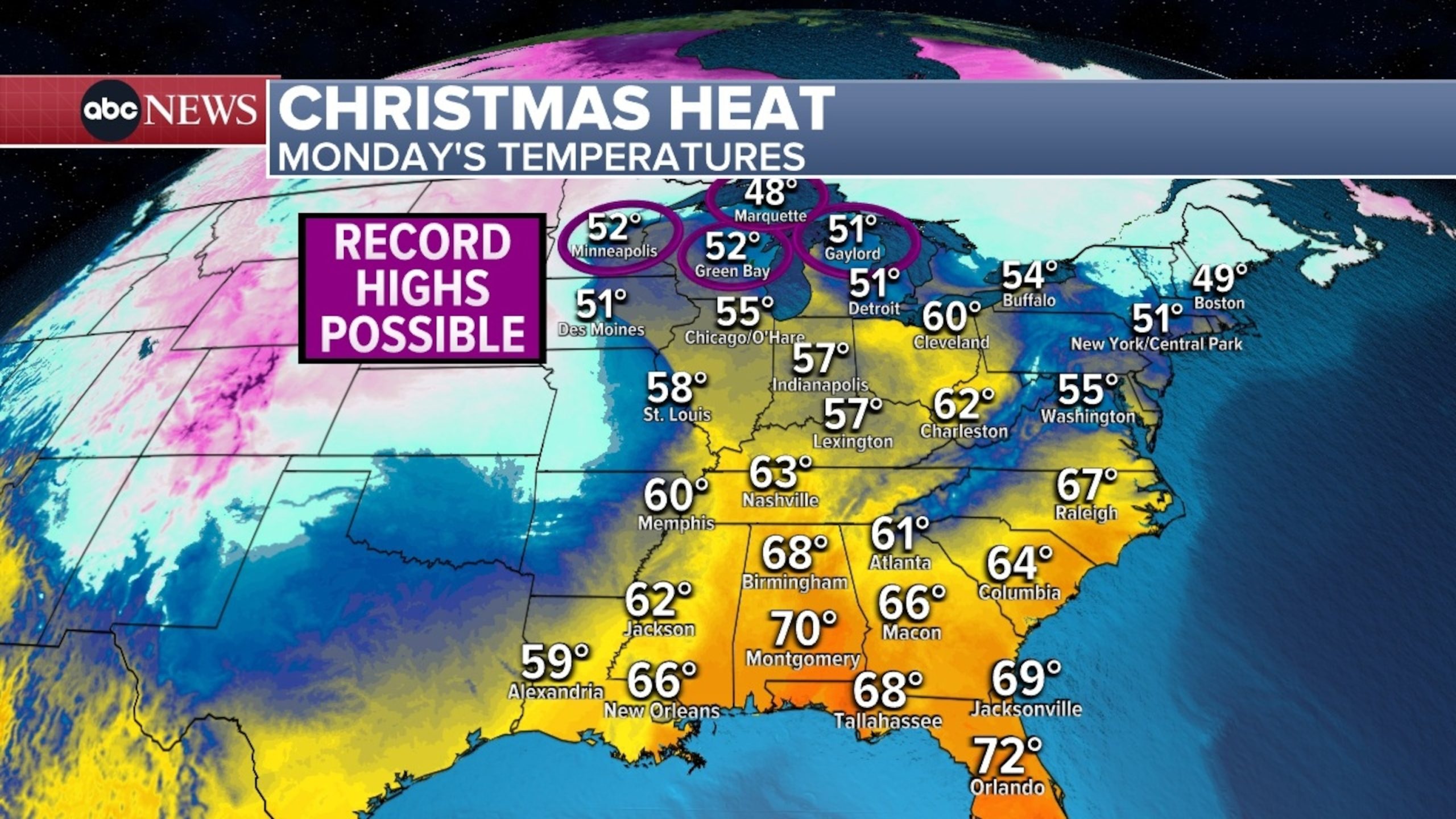 Christmas Weather Forecast: Unprecedented Warmth Expected in Midwest, While Heartland Braces for Blizzard Conditions