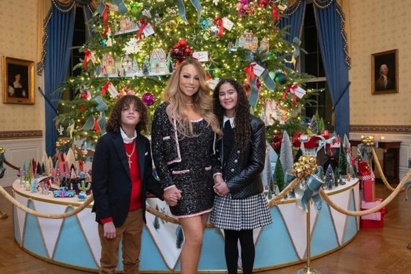 Mariah Carey brings her twins to the White House for a festive holiday celebration