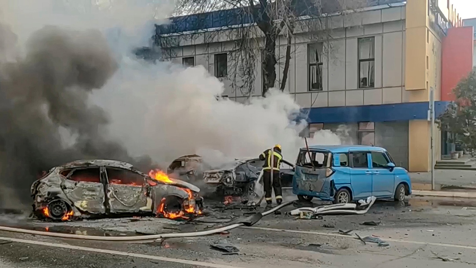 Officials report a significant fire caused by a Ukrainian drone attack on an oil depot in Russia