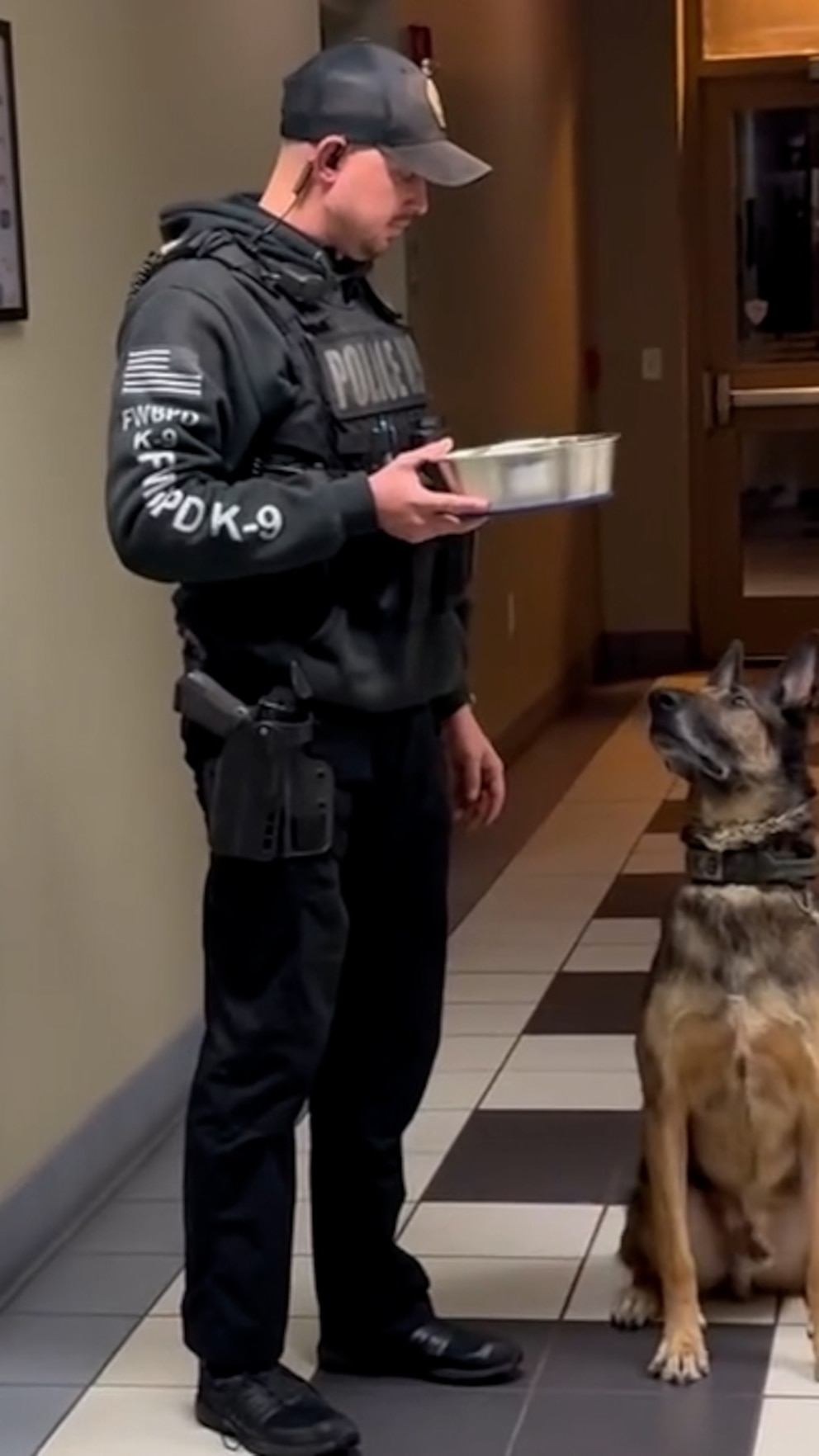 Retiring Police K-9 Receives Well-Deserved Reward: A Bowl of Whipped Cream