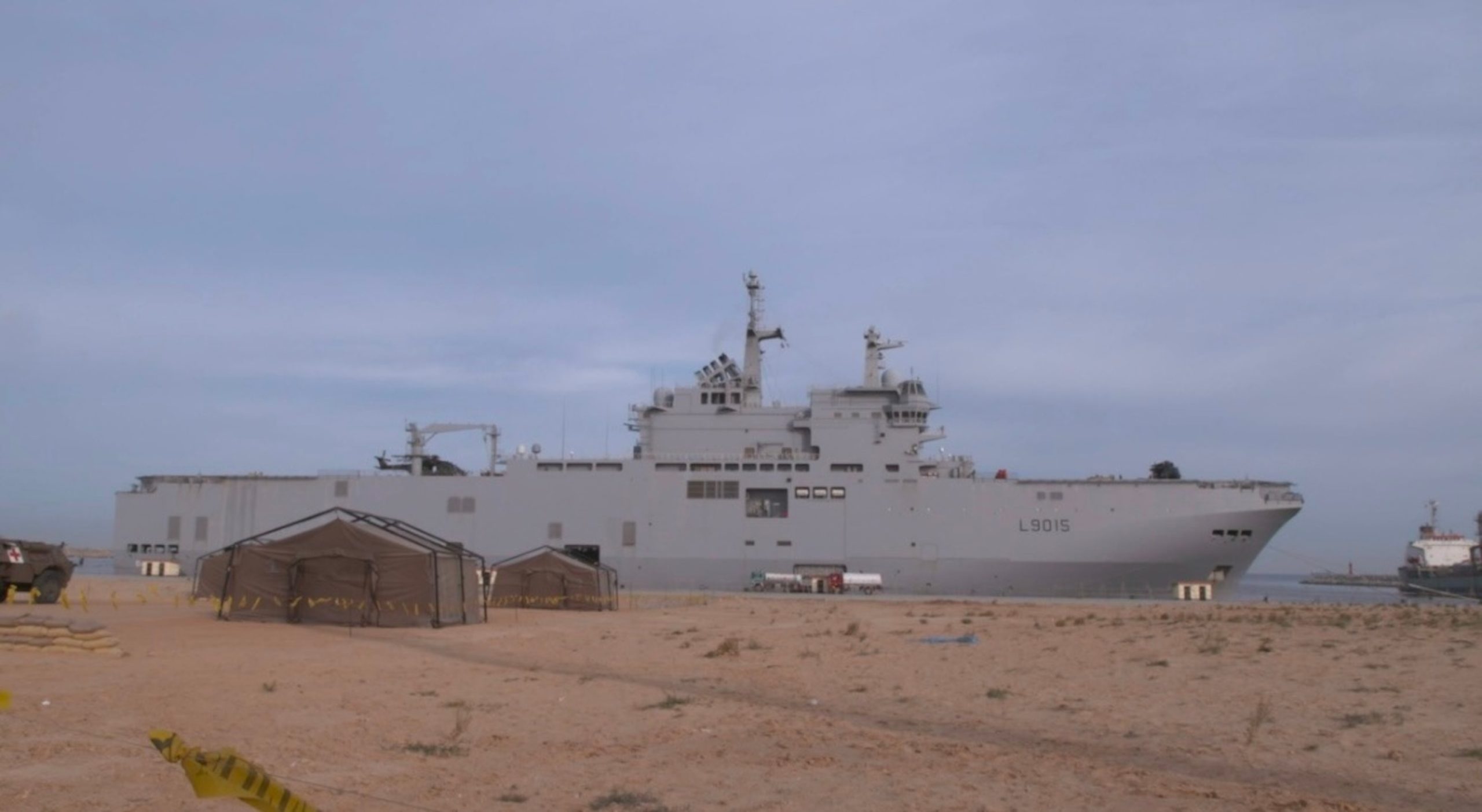 Treatment for Gaza's wounded provided on a converted French helicopter carrier serving as a hospital ship