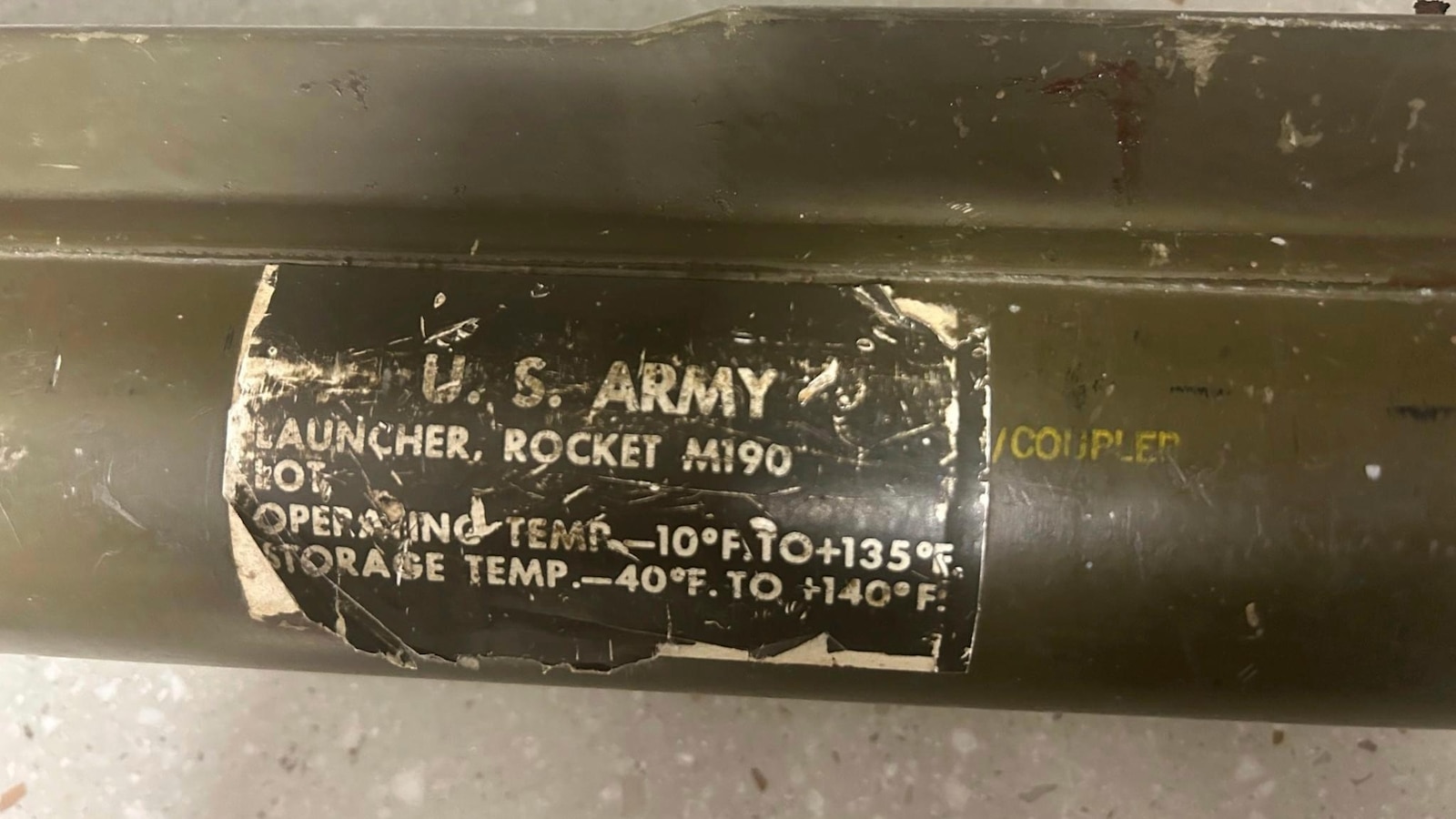 Cocaine and US Army rocket launcher discovered during police car search