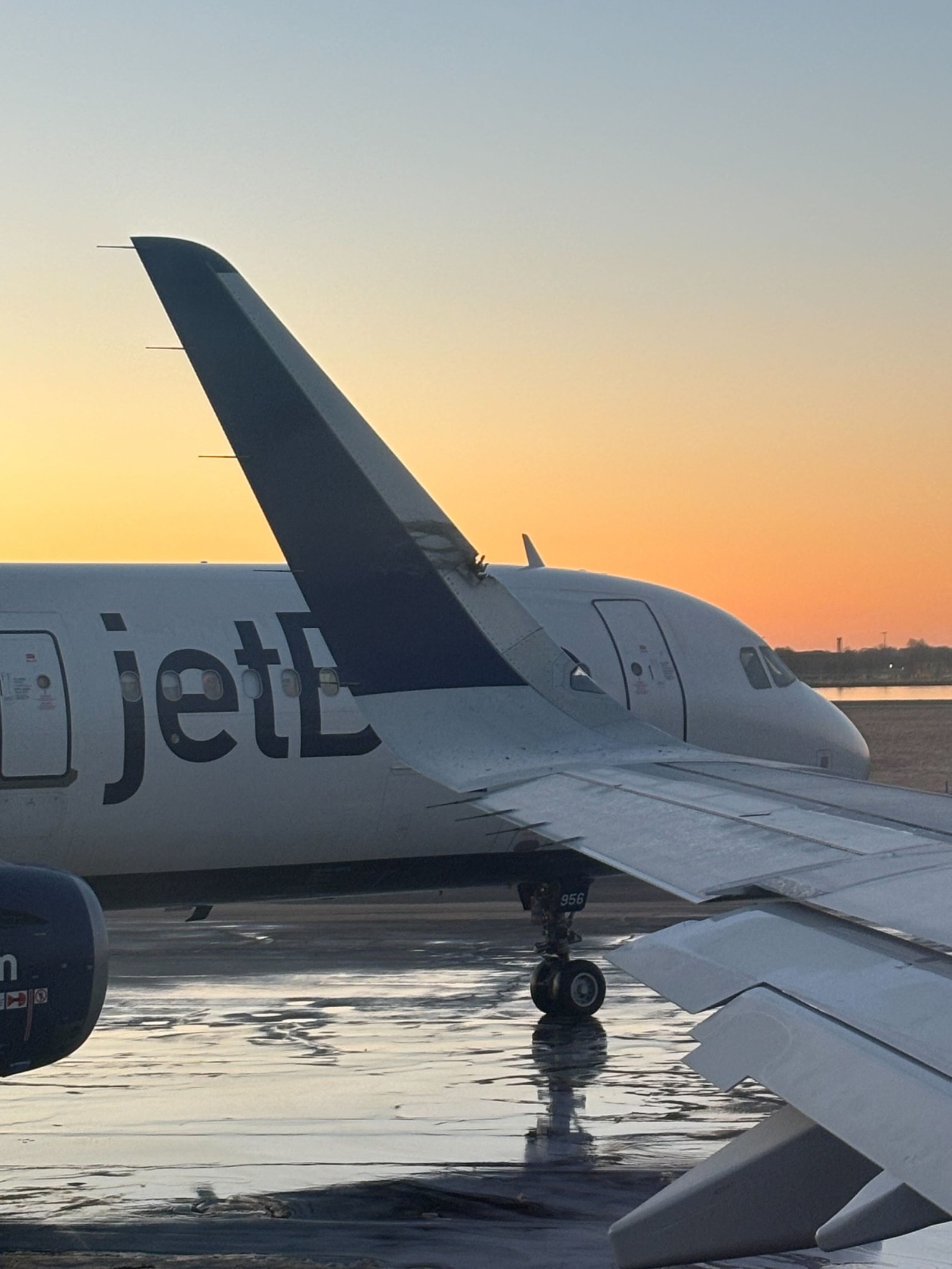 Collision between two JetBlue planes at Boston Logan Airport