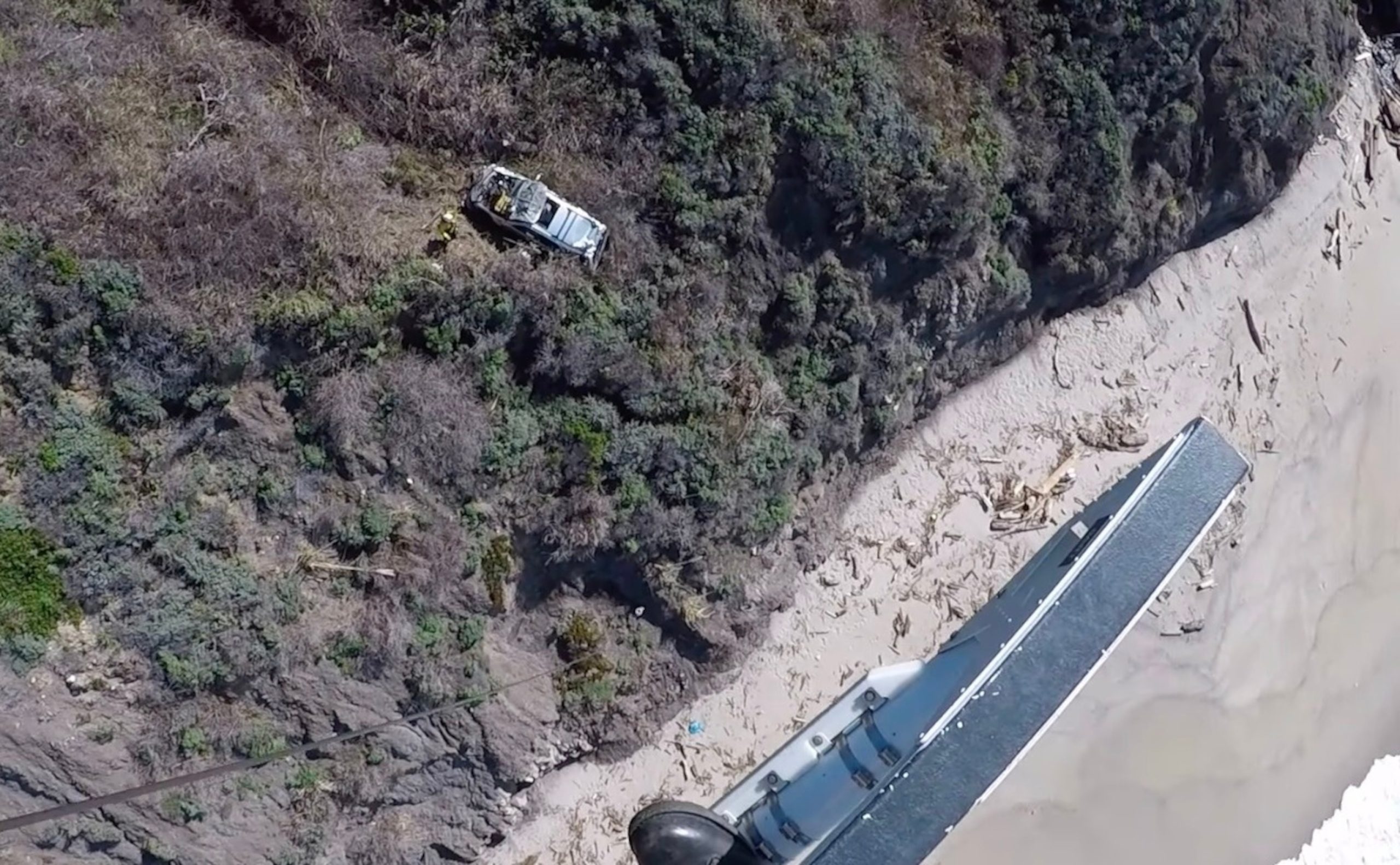 Man rescued after being stranded for 2 days when his car rolled down a cliffside in Big Sur