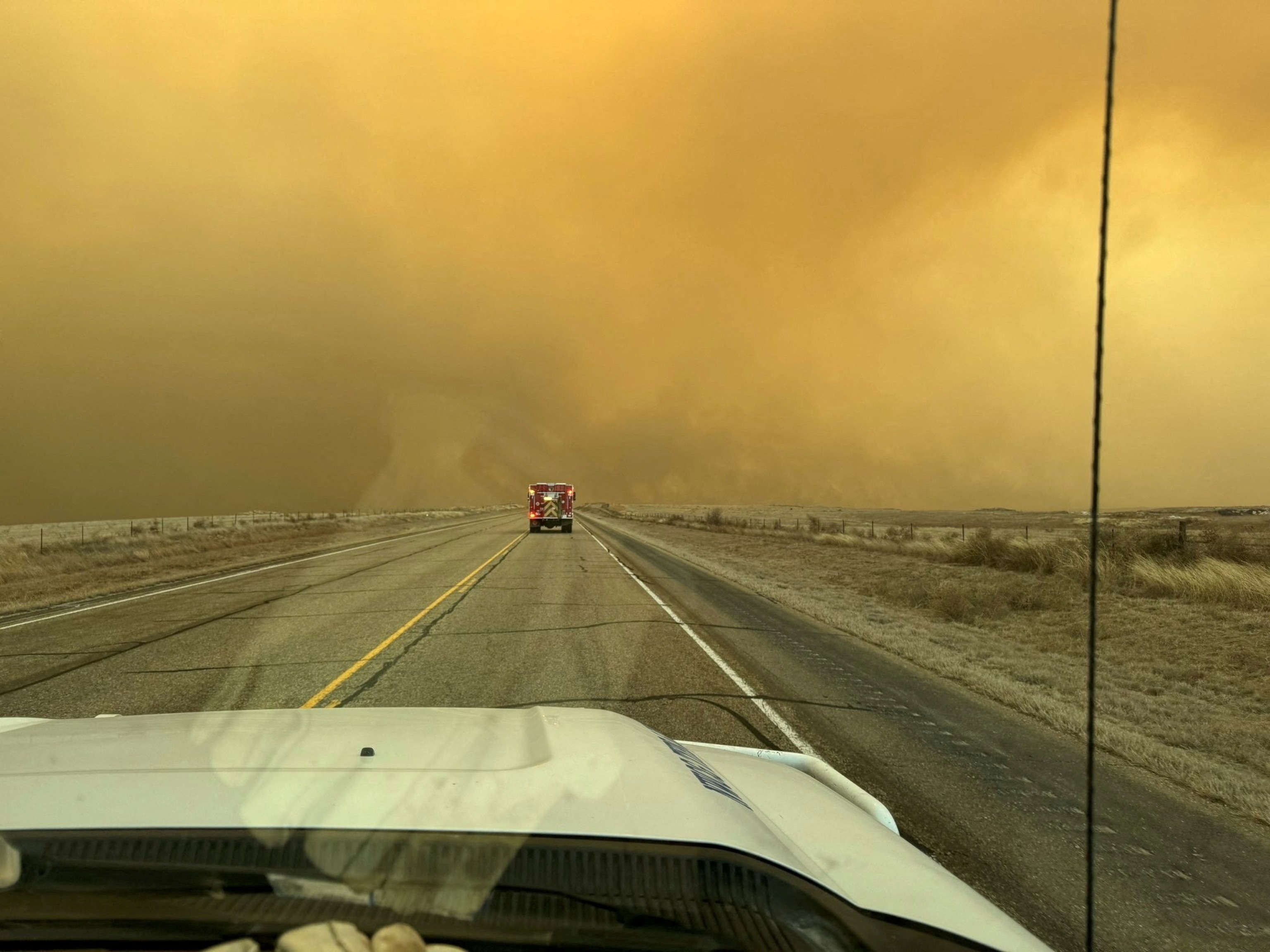 PHOTO: Wildland Team members depart to operate amid the spread of fire in this picture obtained by Reuters on Feb. 27, 2024. 