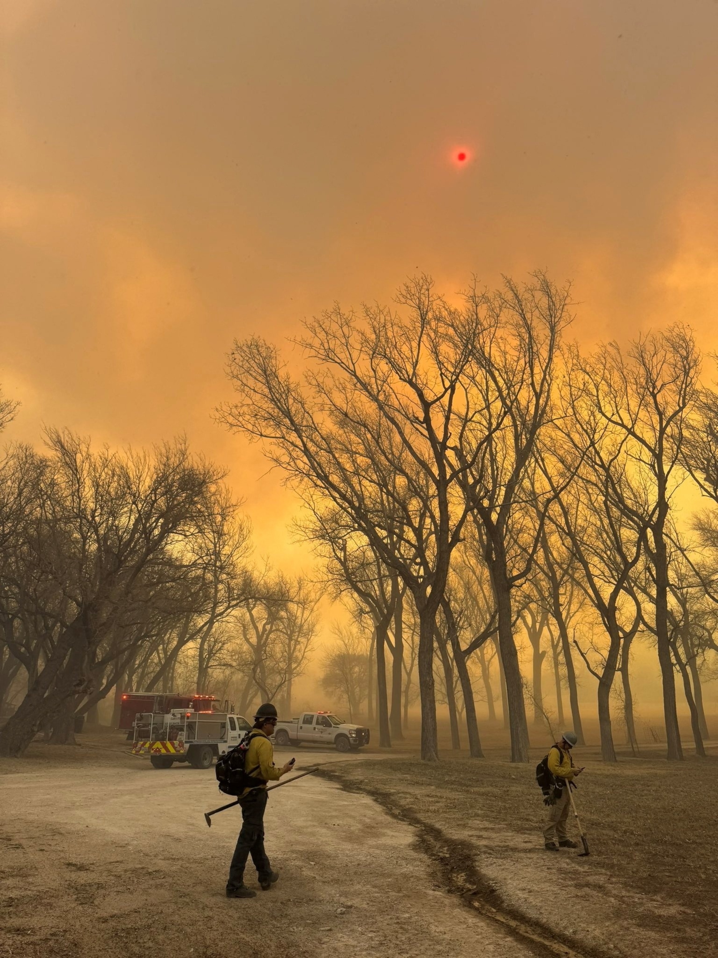 PHOTO: Wildland Team members depart to operate amid the spread of fire in this picture obtained by Reuters on Feb. 27, 2024. 