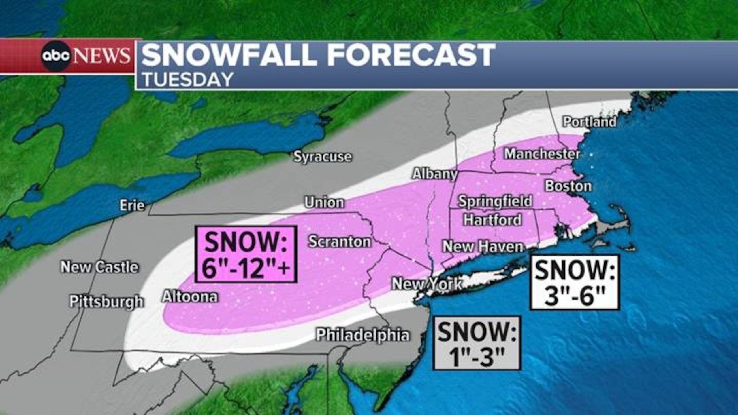 What to Expect: Winter Storm Predicted to Bring Up to 1 Foot of Snow to Parts of Northeast on Tuesday