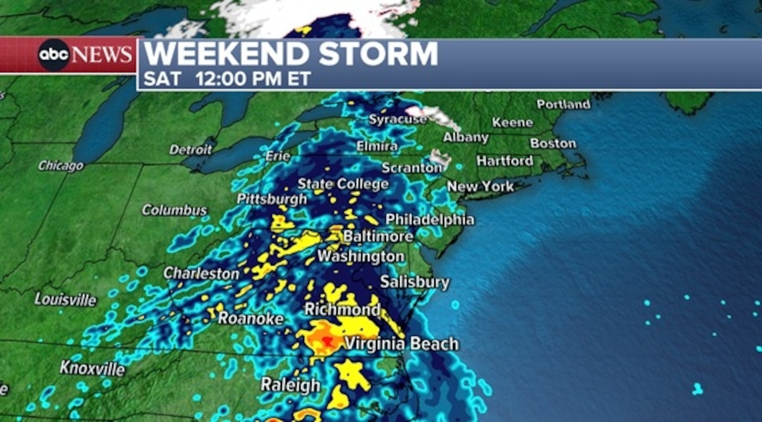 PHOTO: Weekend storm weather graphic