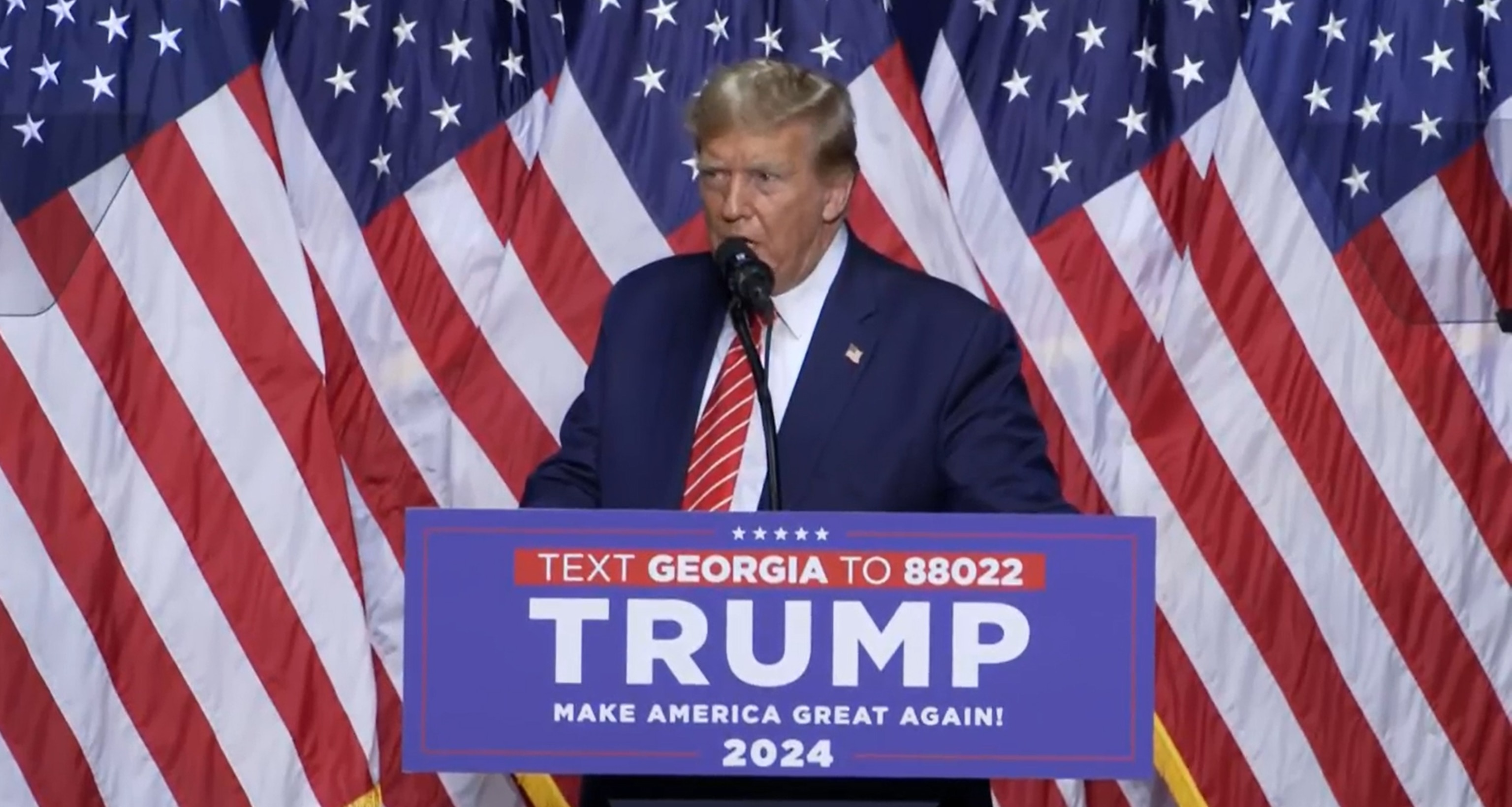 PHOTO: Former President Donald Trump speaks at a rally in Rome, Georgia, on March 9, 2024.