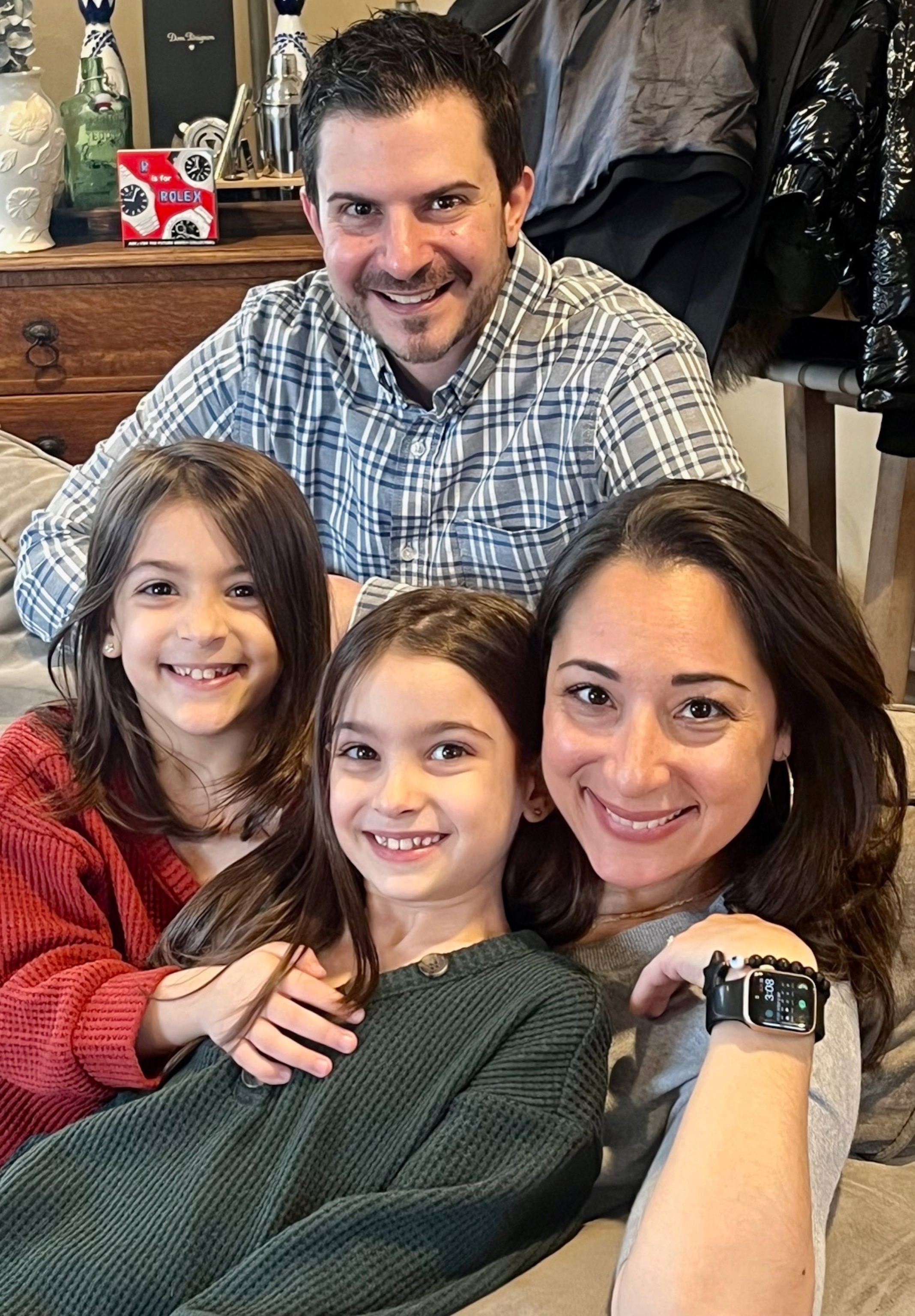 PHOTO: David Speal said he has mostly recovered but still has questions about why some people recover from long COVID and others do not. Speal is pictured with his wife, Jennifer, and twin daughters Natalie and Olivia.