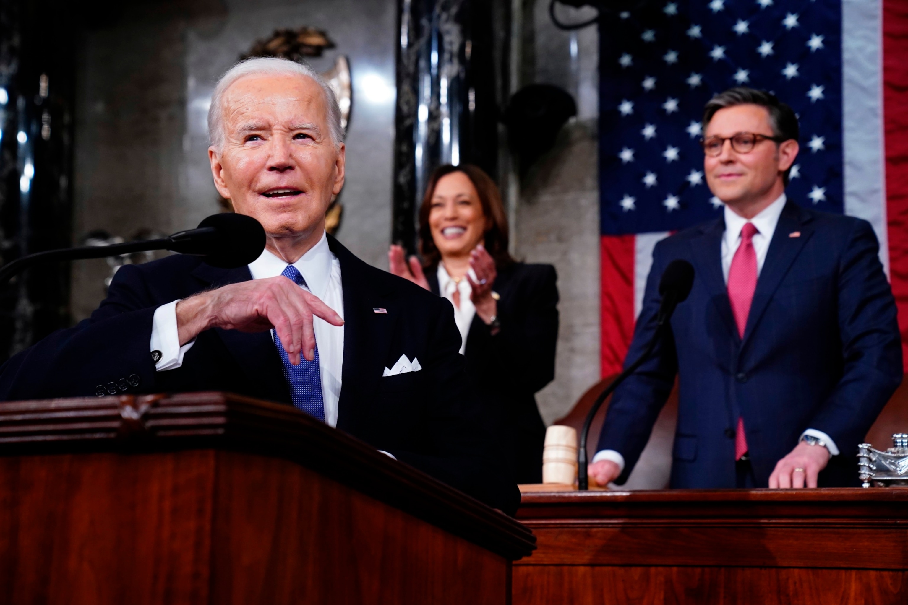 PHOTO: President Joe Biden delivers the State of the Union address to a joint session of Congress at the Capitol in Washington, D.C., March 7, 2024.