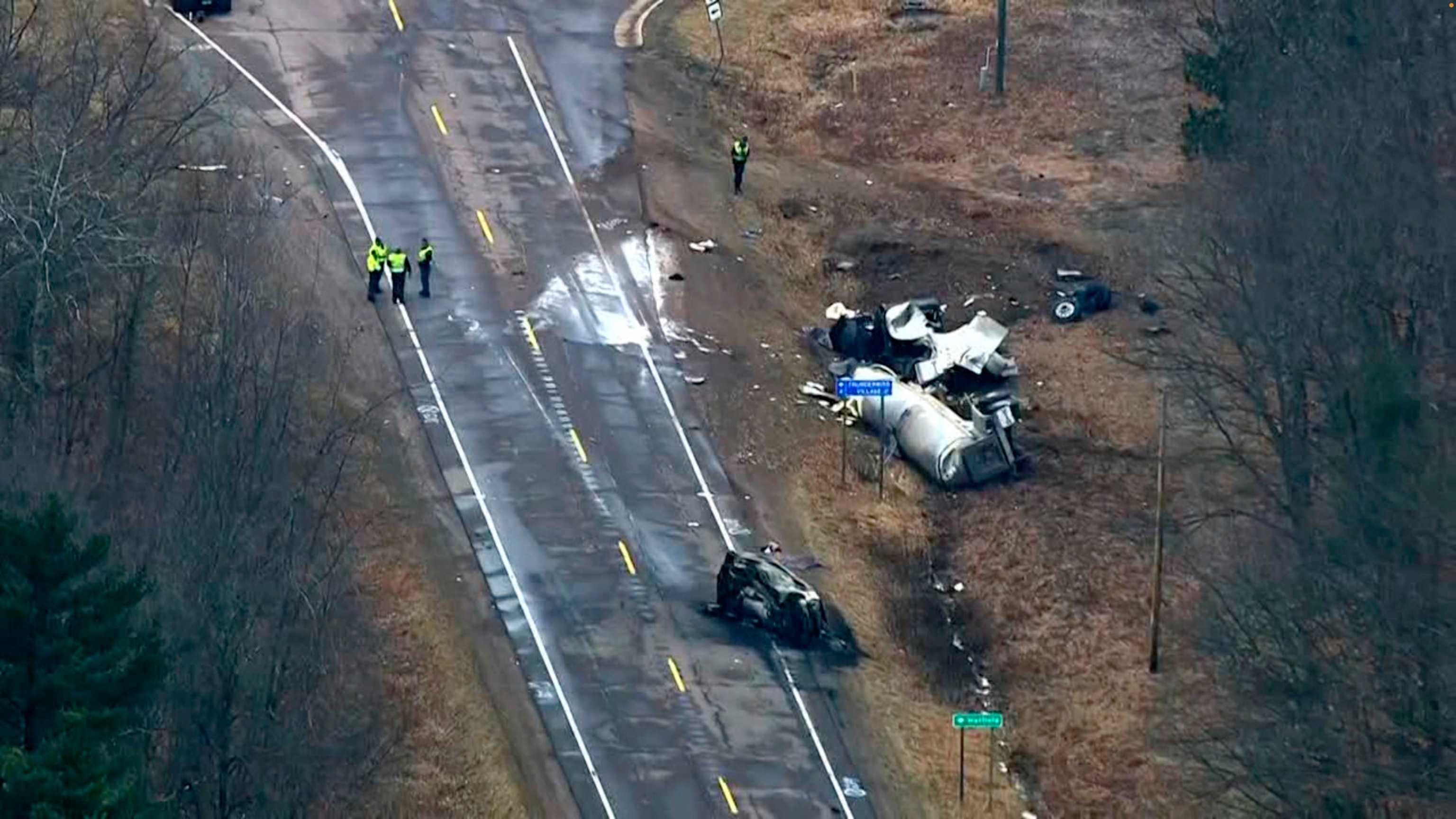 PHOTO: Multiple people were killed in a fatal crash, Mar. 8, 2024, in Dewhurst, Wis. 