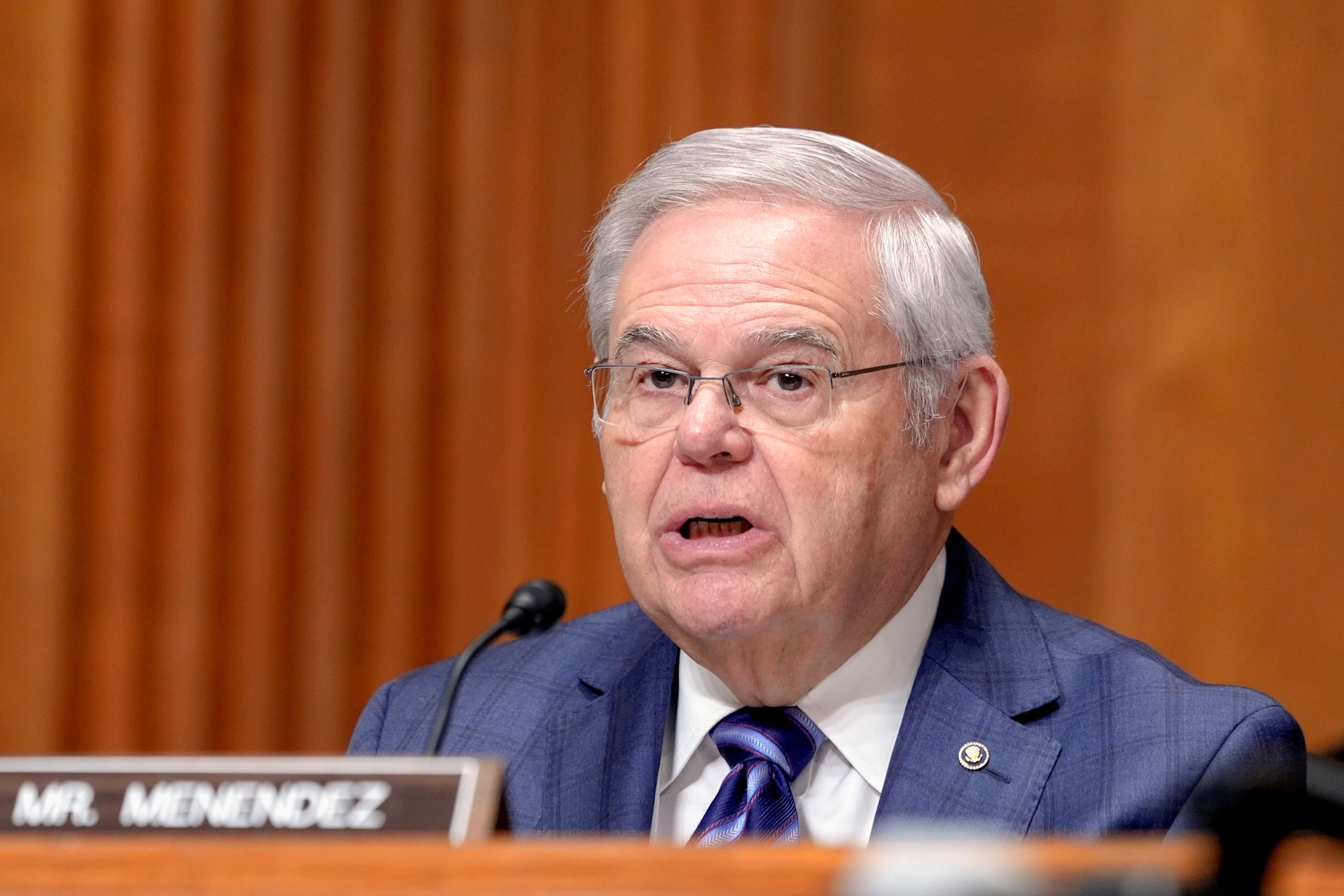 PHOTO: Sen. Bob Menendez asks a question during a Senate Finance Committee hearing on Capitol Hill, on March 14, 2024, in Washington, D.C.