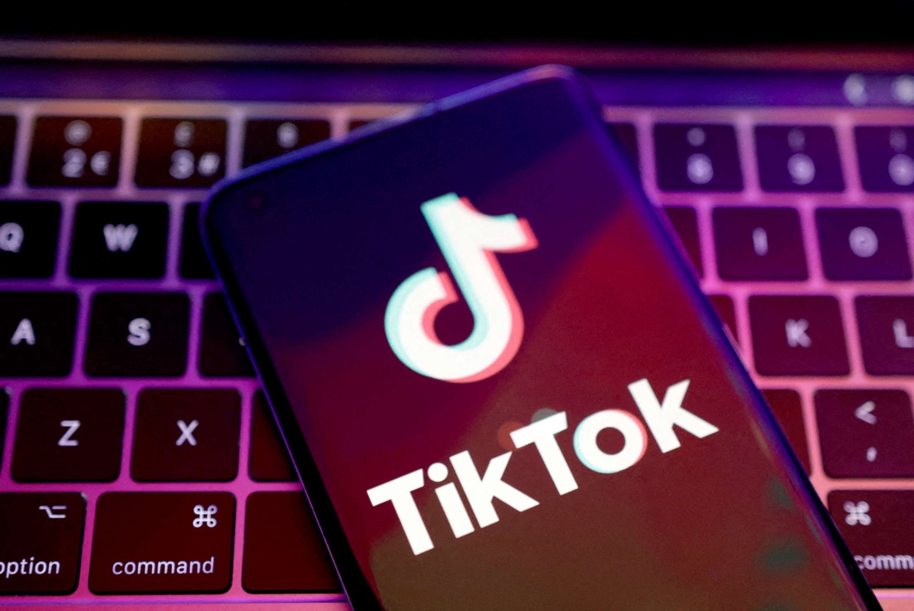 PHOTO: TikTok app logo on a mobile phone.