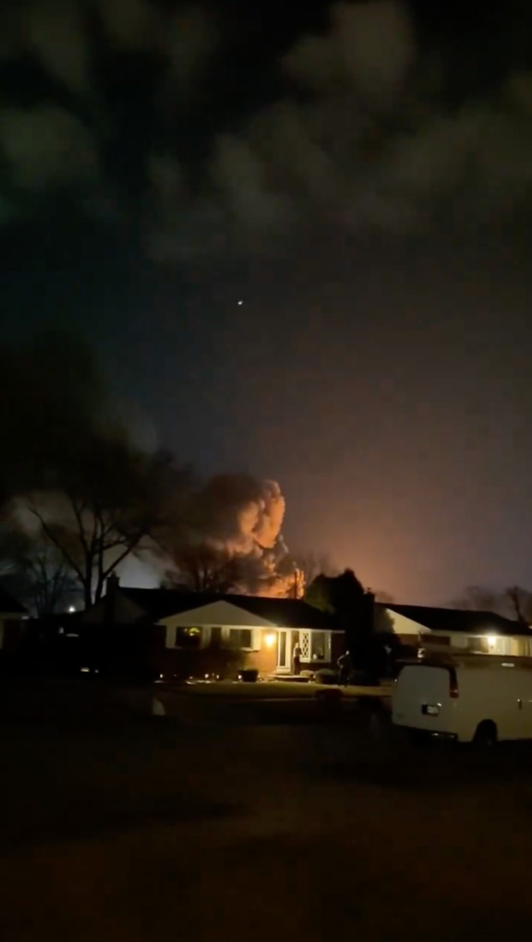 PHOTO: In a video posted to Twitter, an explosion is seen, March 4, 2024, in Clinton Township, Mich.