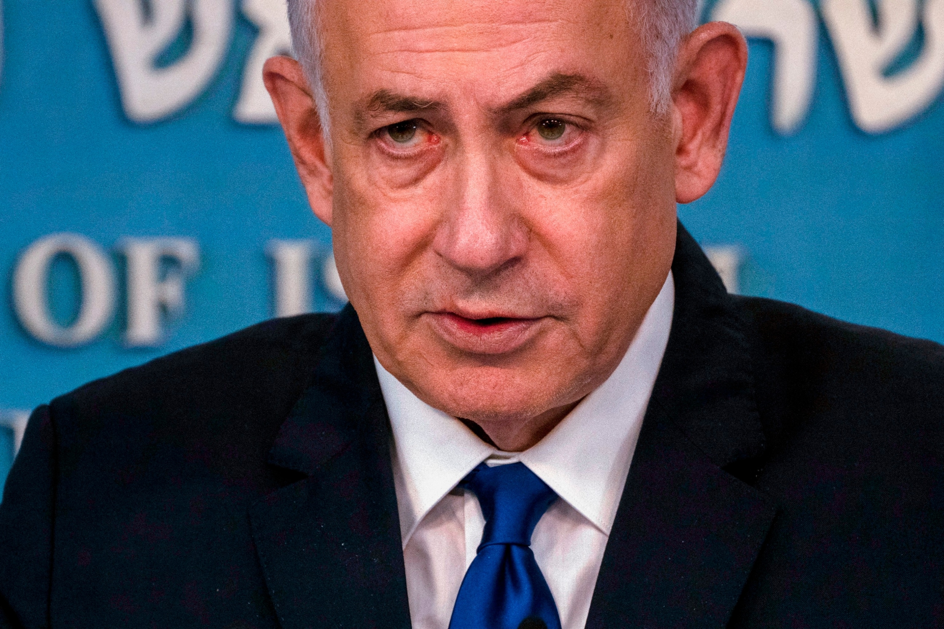 PHOTO: Israeli Prime Minister Benjamin Netanyahu speaks during a press conference in Jerusalem, Mar. 17, 2024.