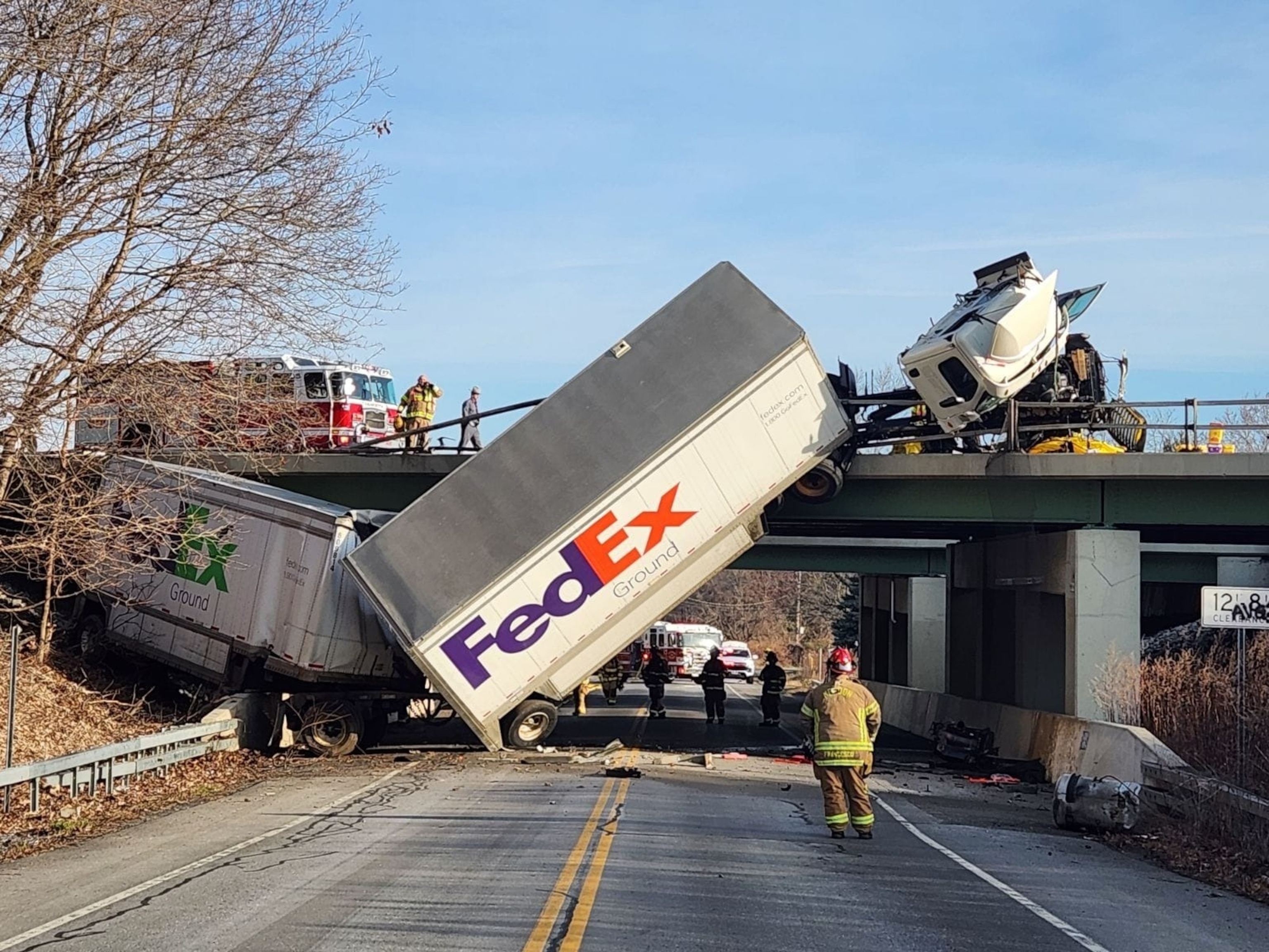 PHOTO: Aftermath of the accident on I-90 E between Henrietta and Victor, NY on March 14, 2024.