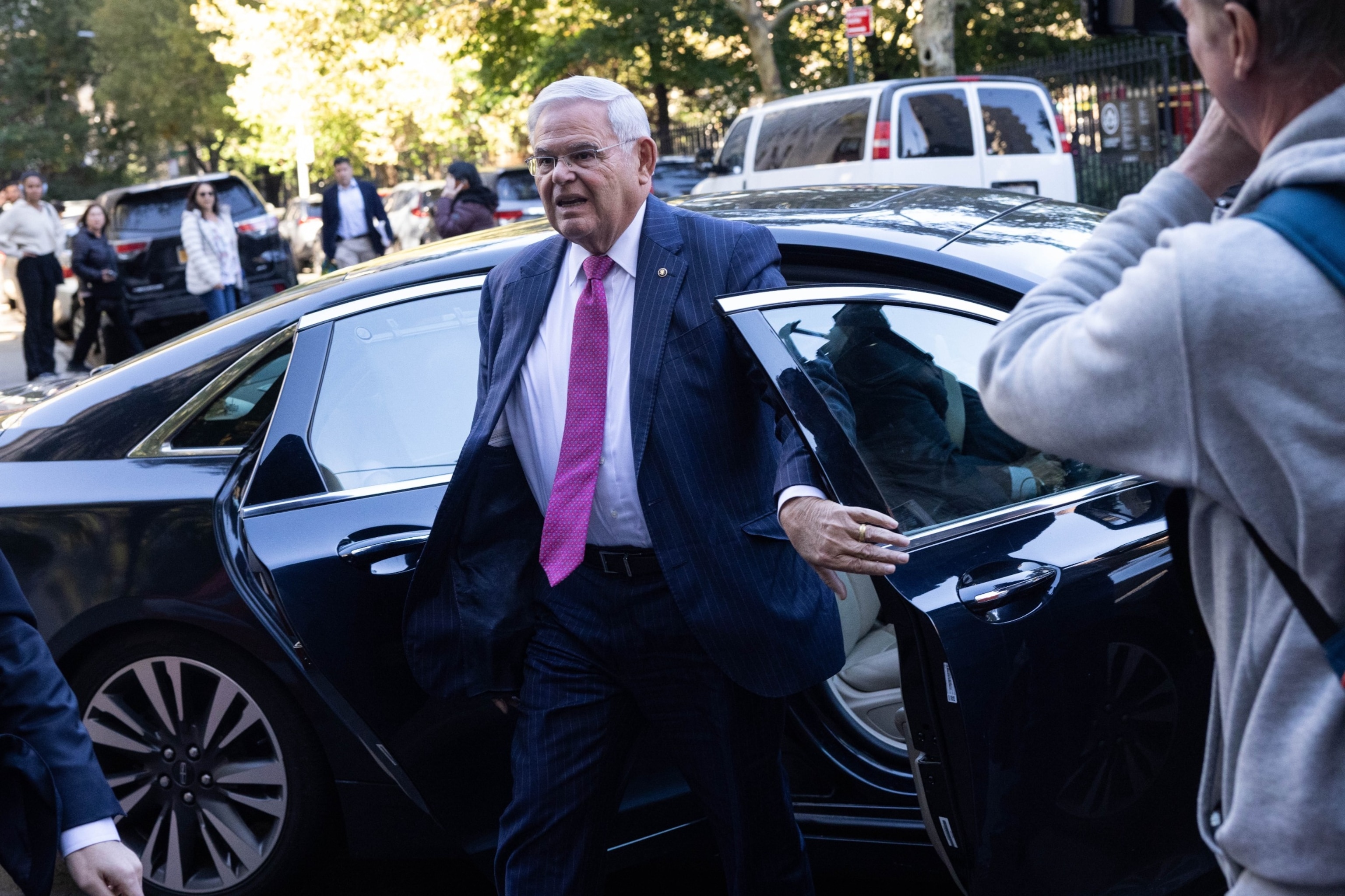 PHOTO: Sen. Robert Menendez arrives at federal court in New York, Oct. 23, 2023. 