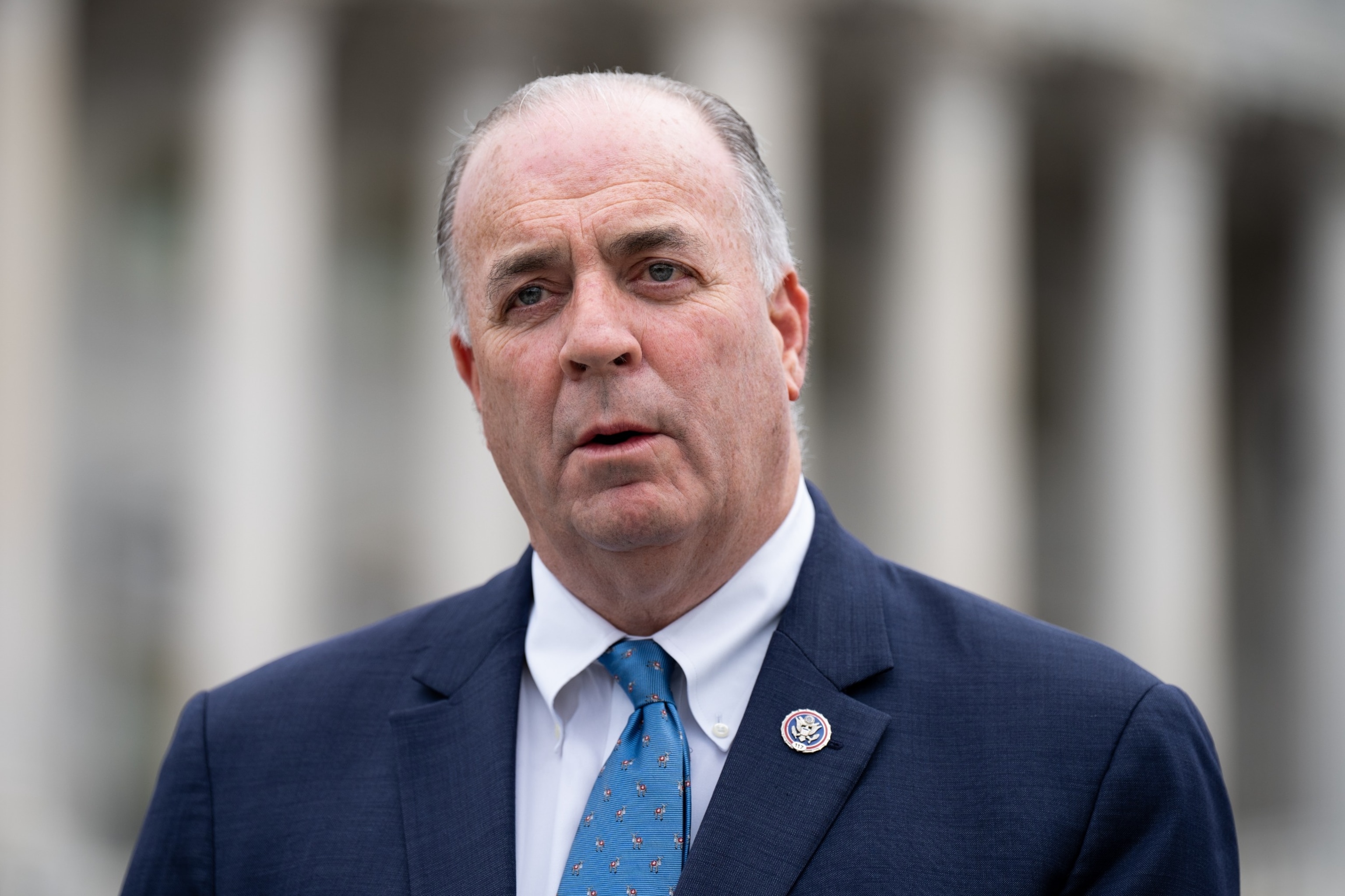 PHOTO: Rep. Dan Kildee speaks during a news conference outside the Capitol on the on the Affordable Insulin Now Act vote in the House of Representatives, March 31, 2022. 