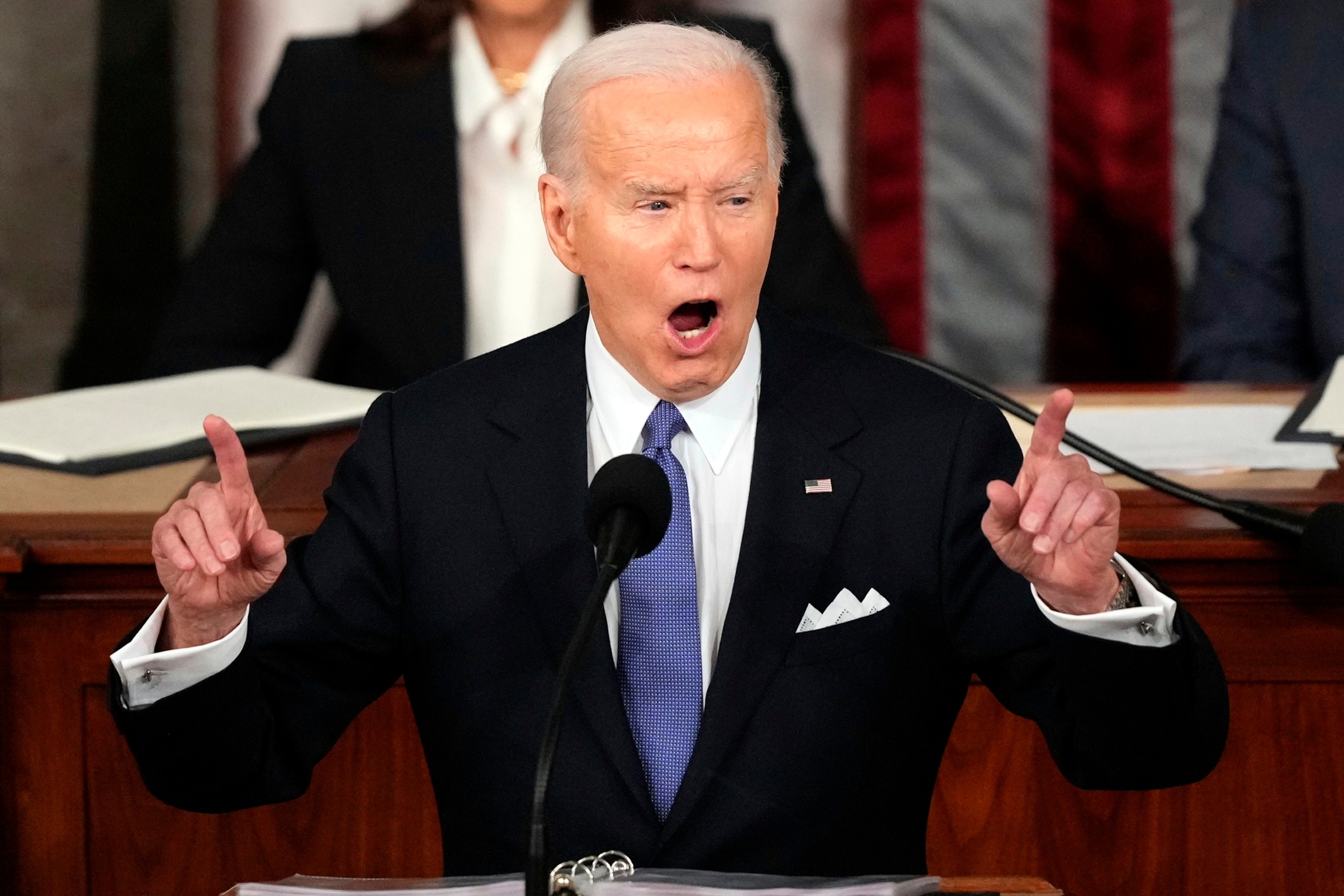 PHOTO: President Joe Biden delivers the State of the Union address to a joint session of Congress at the U.S. Capitol, Mar. 7, 2024, in Washington.