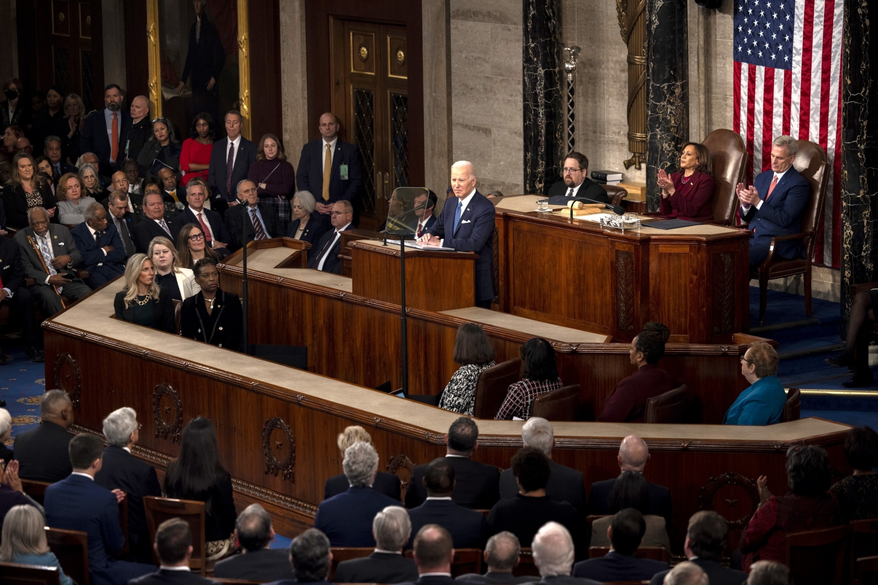 PHOTO: President Joe Biden speaks to Congress during his State of The Union address on February 7, 2023 in Washington, DC.