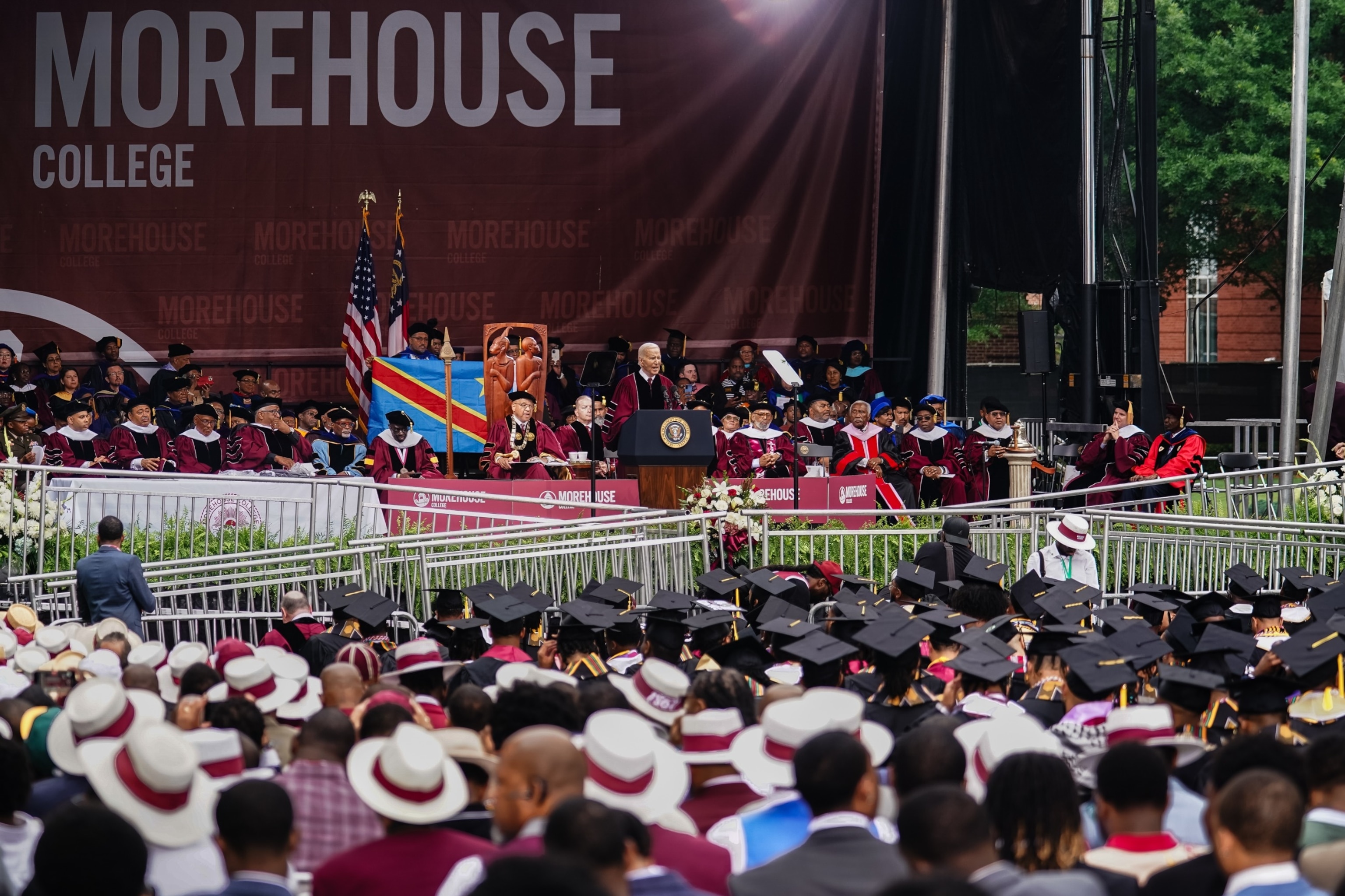 PHOTO: President Joe Biden speaks at the Morehouse College Commencement on May 19, 2024 in Atlanta.