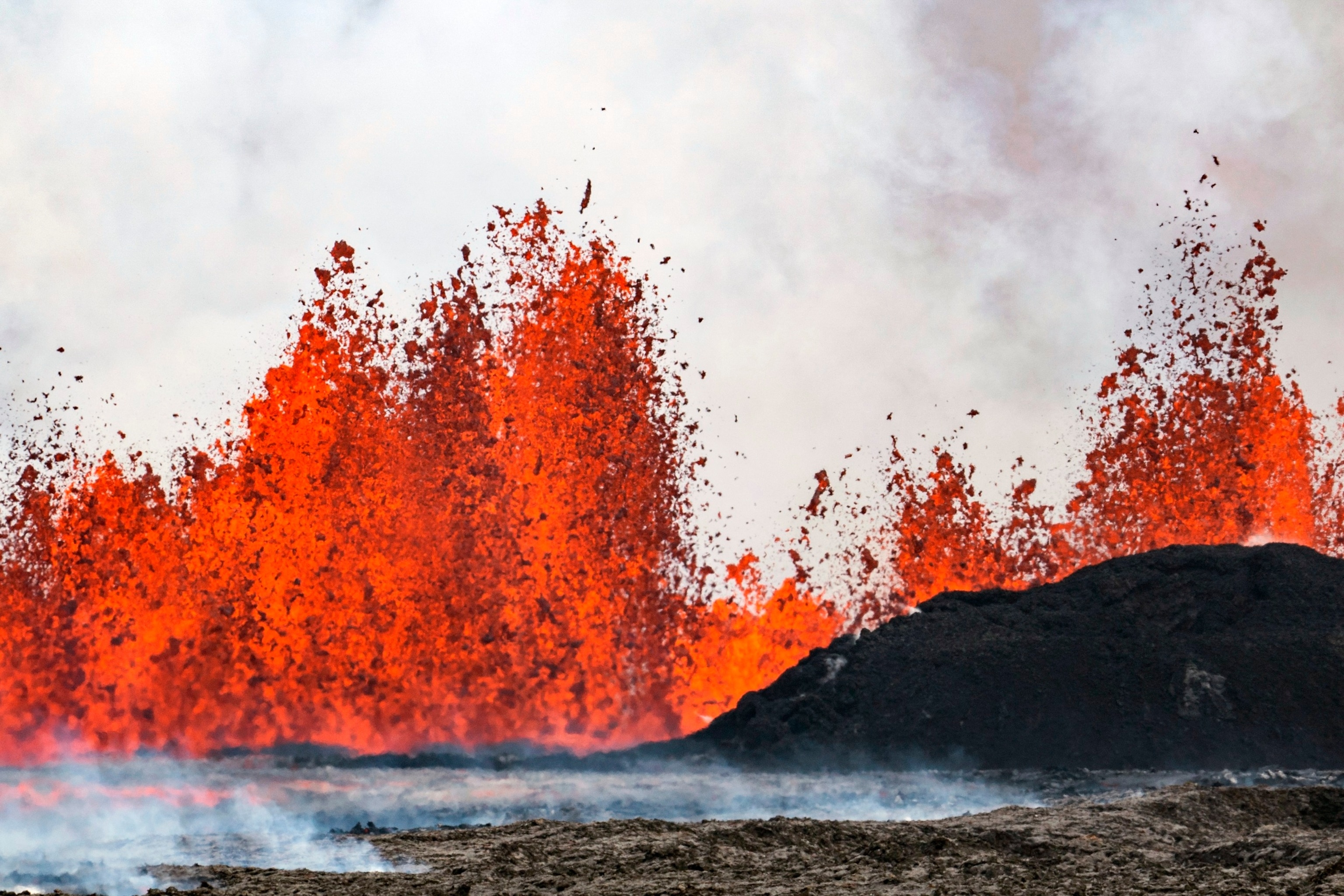 PHOTO: A volcano spews lava in Grindavik, Iceland, May 29, 2024. 