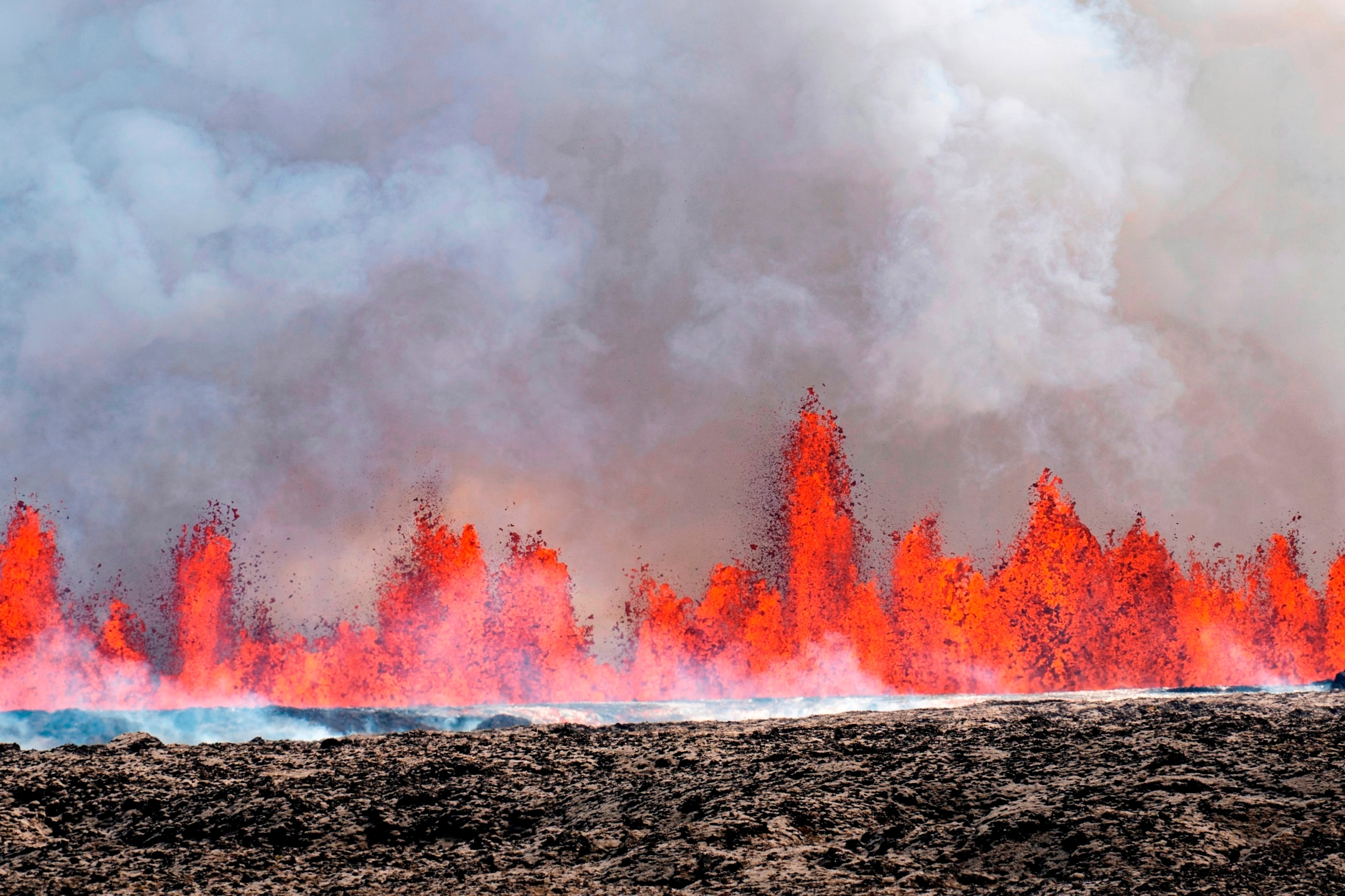 PHOTO: A volcano spews lava in Grindavik, Iceland, May 29, 2024. 