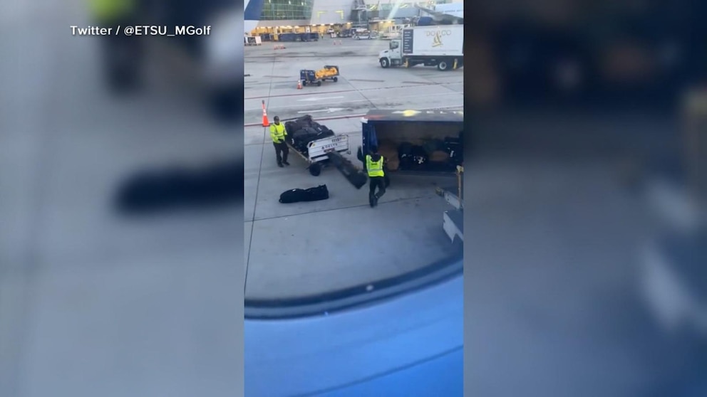 Delta baggage handlers caught on camera tossing college team’s golf clubs in video footage