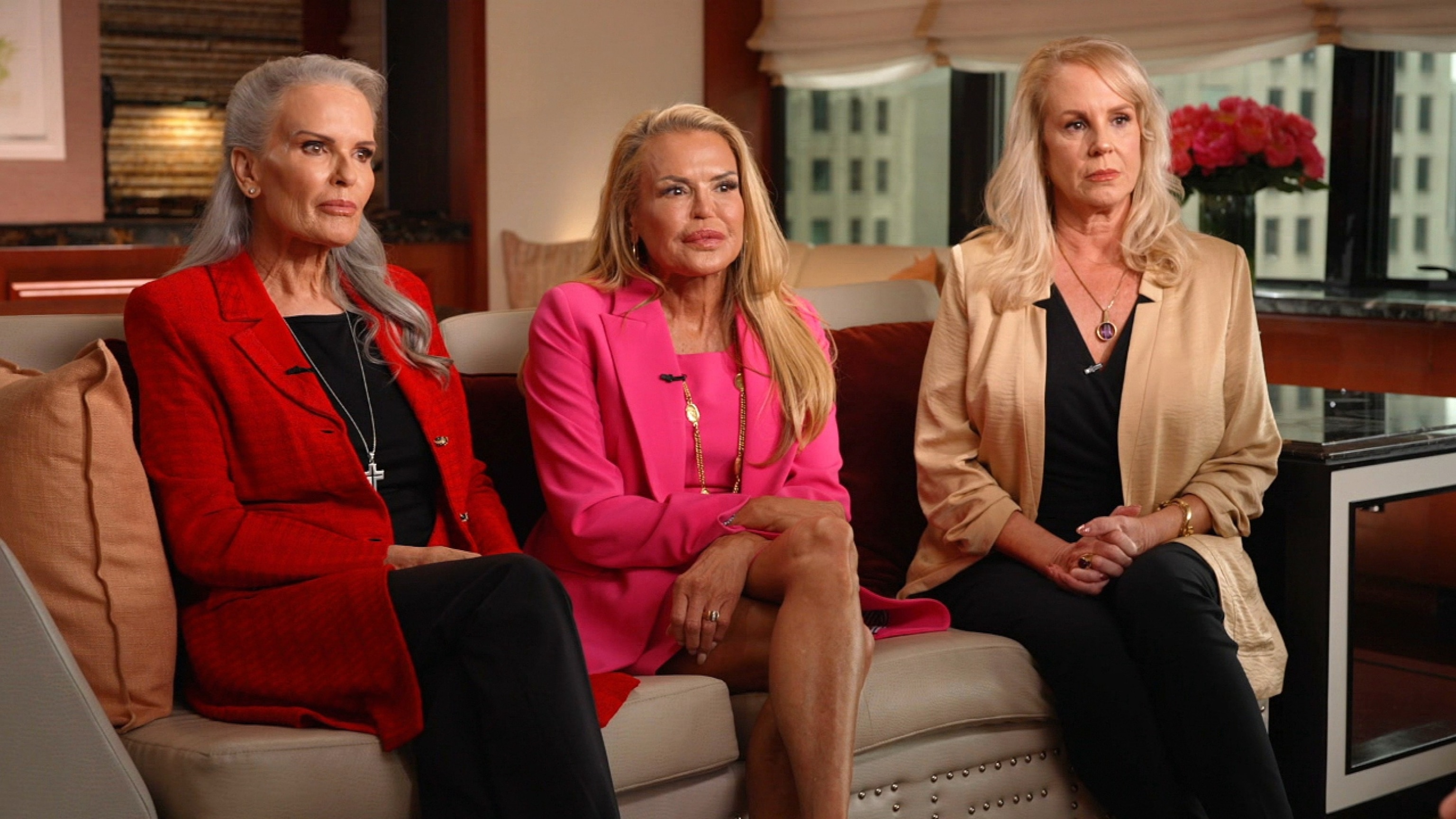 PHOTO: Denise Brown, Dominique Brown and Tanya Brown, sisters of Nicole Brown Simpson speak with Diane Sawyer during an interview with ABC News. 