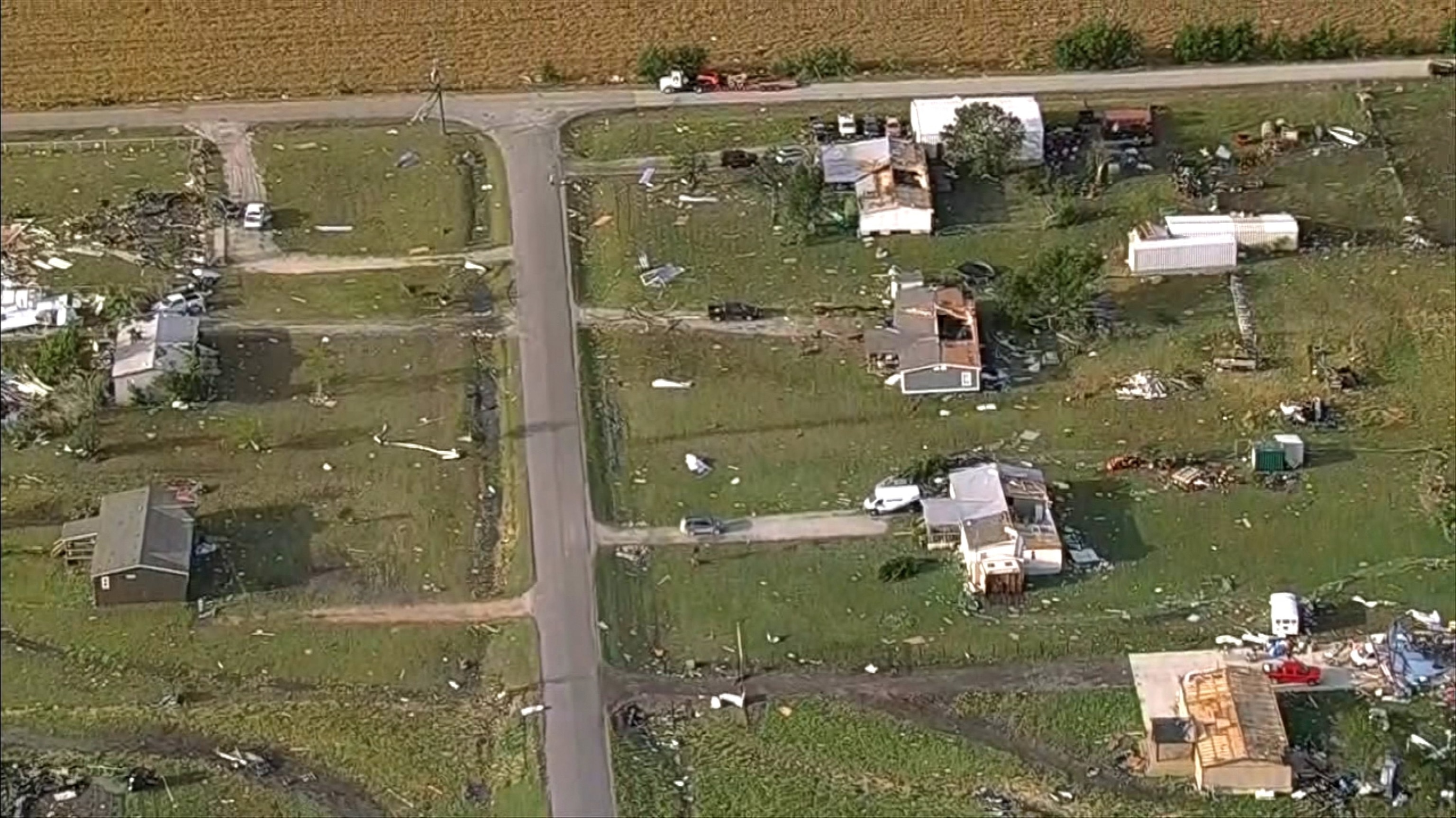 PHOTO: Tornado damaged homes are seen in Valley View, Texas, May 26, 2024.