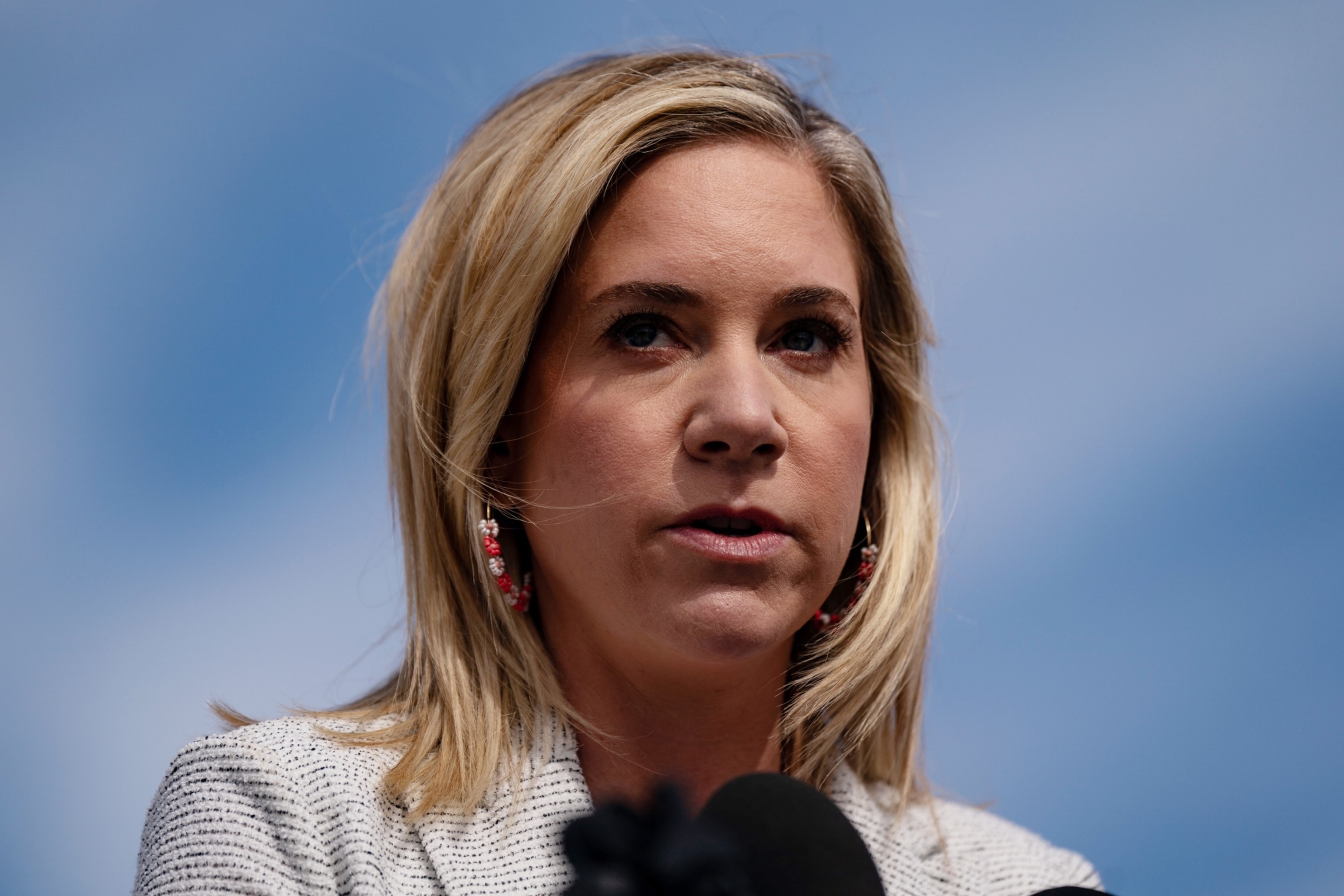 PHOTO: Amanda Zurawski speaks during a news conference held by members of the Pro-Choice Caucus and Democratic Women's Caucus at the U.S. Capitol on March 7, 2024 in Washington, D.C.