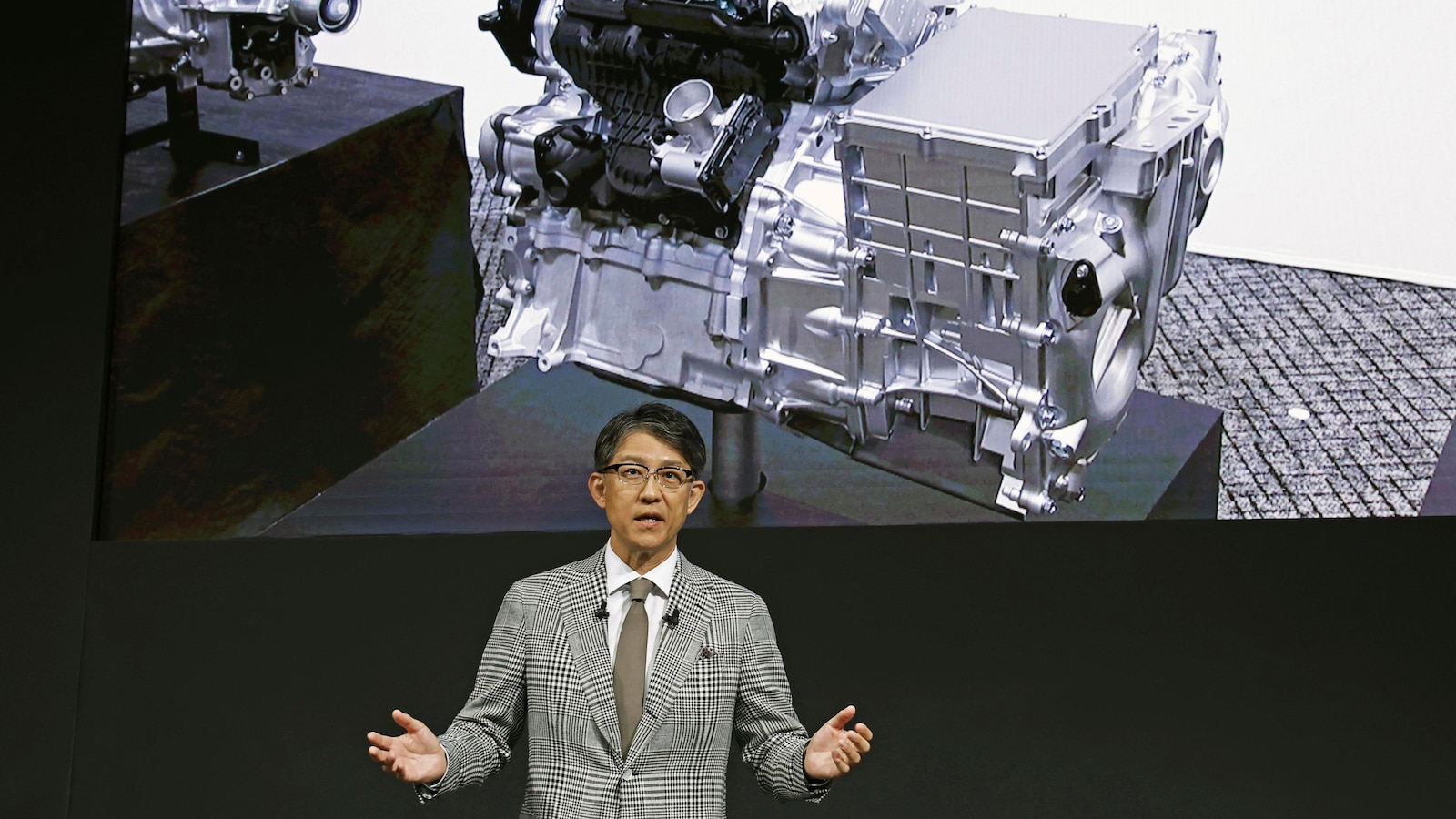 Toyota demonstrates environmentally friendly engine technology using green fuel amidst growing popularity of battery electric vehicles.